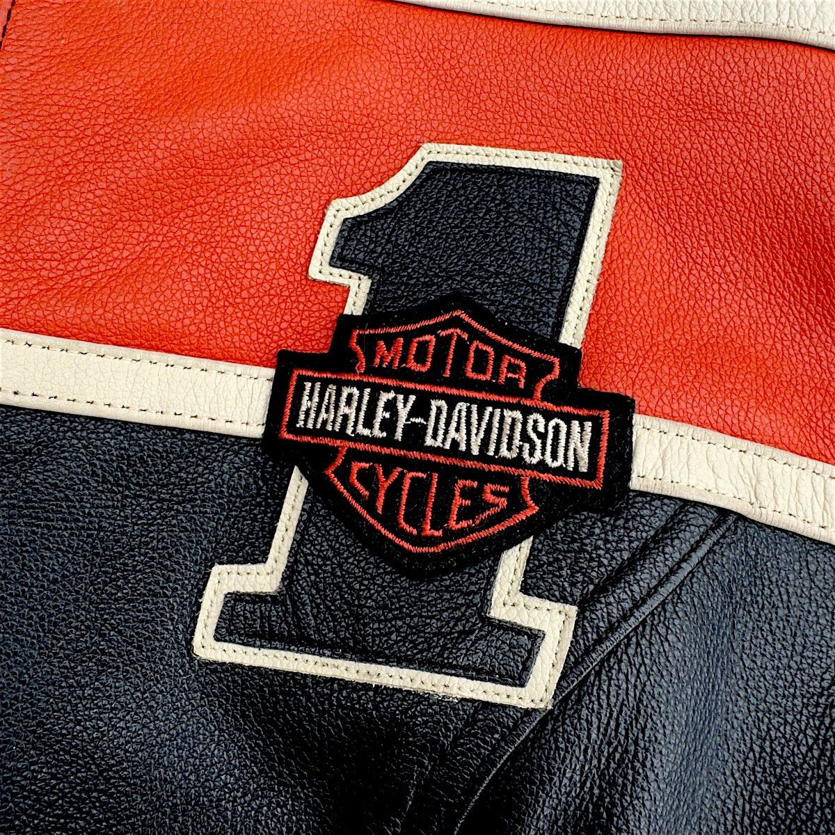 Harley Davidson Leather jacket Harley Davidson black orange motorcycle usa Size L / US 10 / IT 46 - 14 Thumbnail