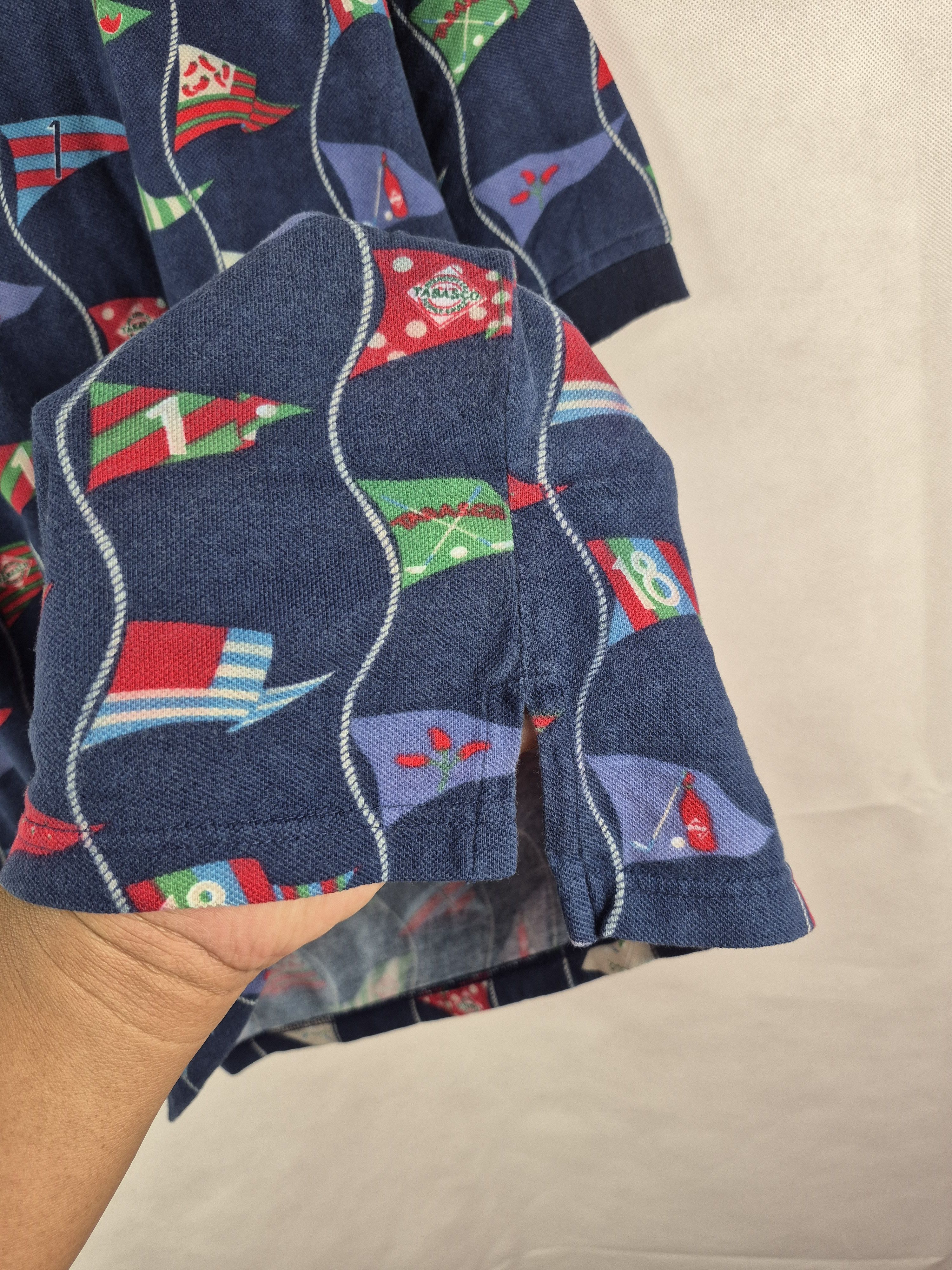 Tabasco 🔥 Tabasco Fullprint Flag Motives Polo Casual Vintage Tee Size US L / EU 52-54 / 3 - 4 Thumbnail