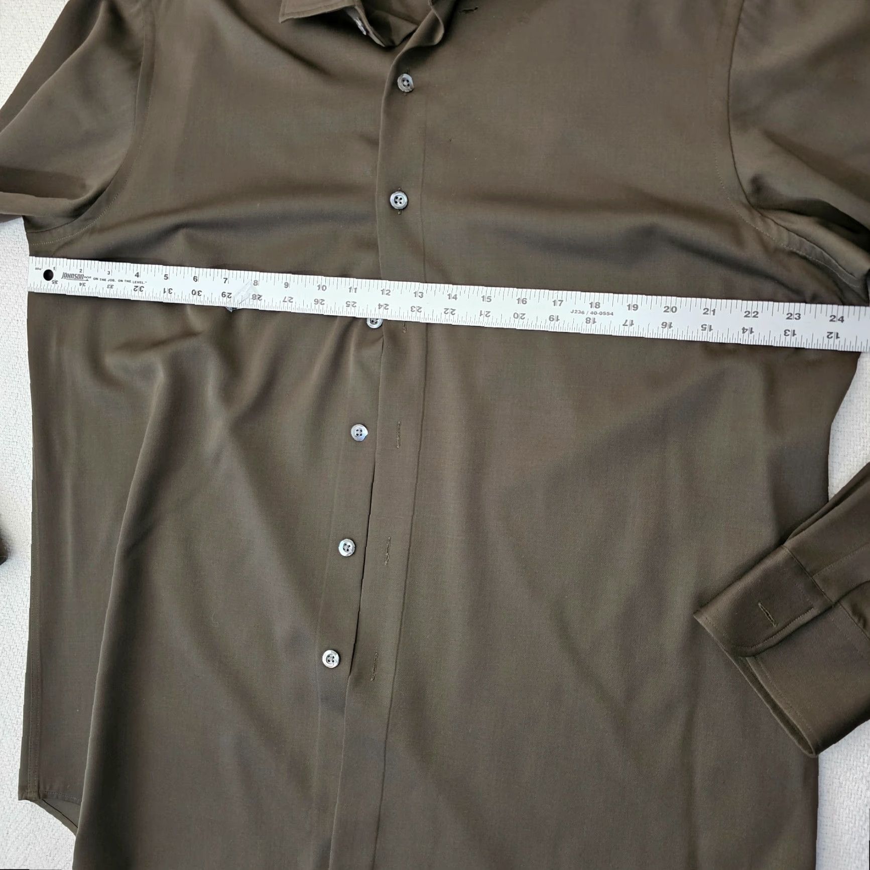 Ralph Lauren Purple Label VINTAGE Ralph Lauren Purple Label Button-Up Shirt Wool Size L Olive Green Business Casual Mens Size US L / EU 52-54 / 3 - 6 Thumbnail