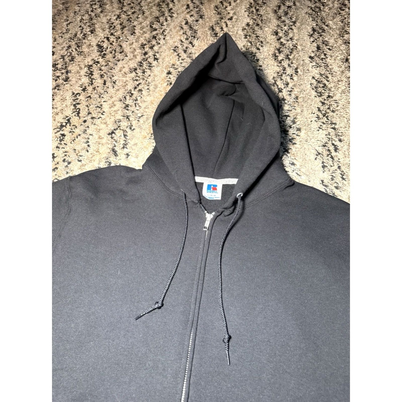 Russell Athletic VINTAGE Russell Athletic Hoodie Full Zip Mens Large Black 90s DEADSTOCK NWOT Heavyweight Y2K Size US L / EU 52-54 / 3 - 3 Thumbnail