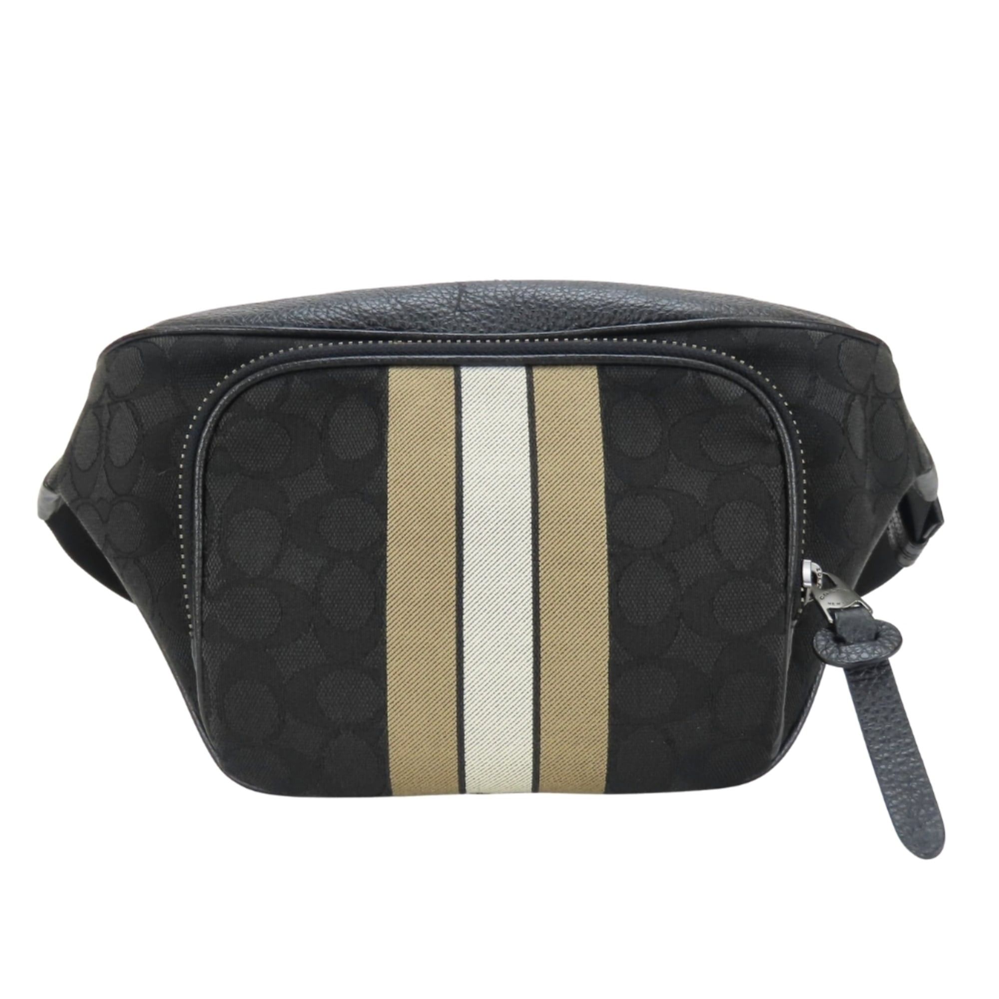 Coach Coach Signature Body Bag C5386 Canvas Leather Black Beige Women's Men's COACH Size ONE SIZE - 1 Thumbnail