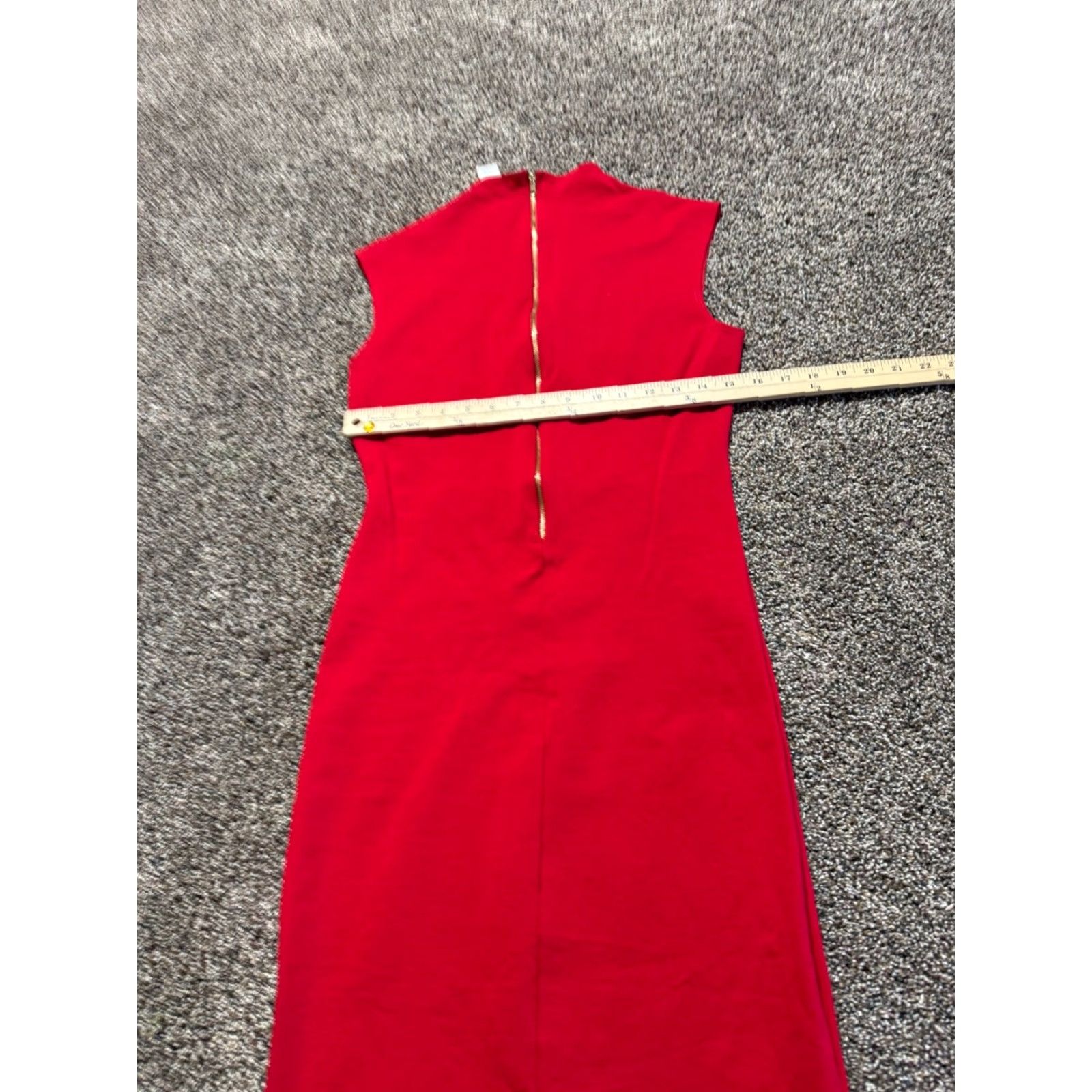 Vintage VINTAGE Rolla Coaster Dress Red Midi Dress L Rayon Sleeveless Zip Round Neck Striped Bodycon 90s Womens Size L / US 10 / IT 46 - 3 Thumbnail