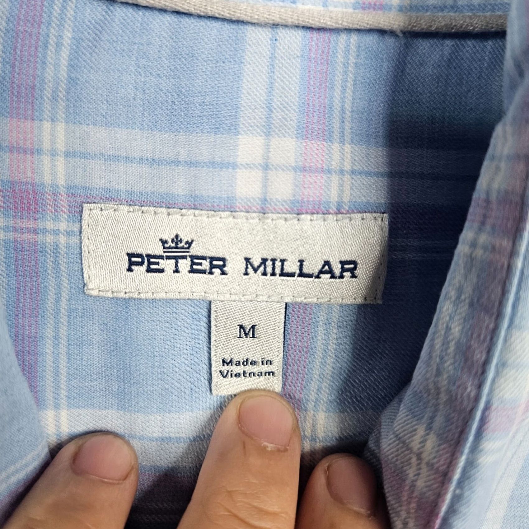 Peter Millar Peter Millar Kenton Shirt Button-Up Plaid Blue White M Men Regular Size Size US M / EU 48-50 / 2 - 6 Thumbnail