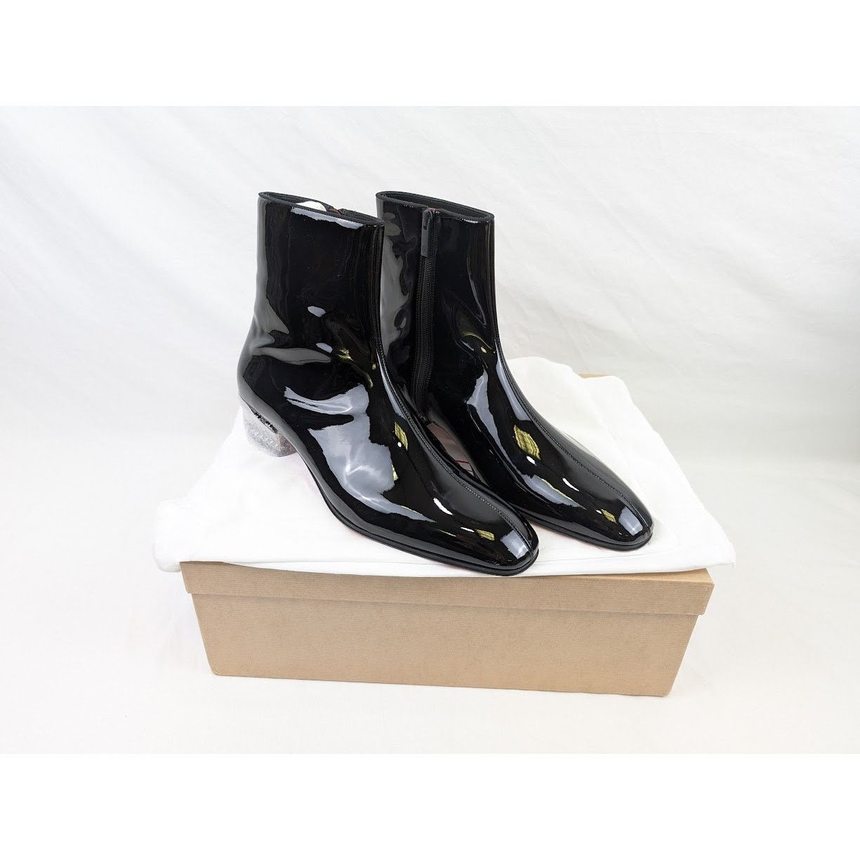 Christian Louboutin o1rshd1 Patent Lipsiboots in Black/Lin Loubi Size US 11.5 / EU 44-45 - 21 Thumbnail