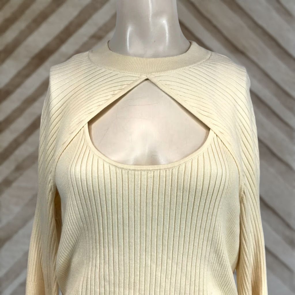 Vintage MAEVE XL WOMENS CREAM LONG SLEEVE SWEATER TOP Size XL / US 12-14 / IT 48-50 - 1 Thumbnail