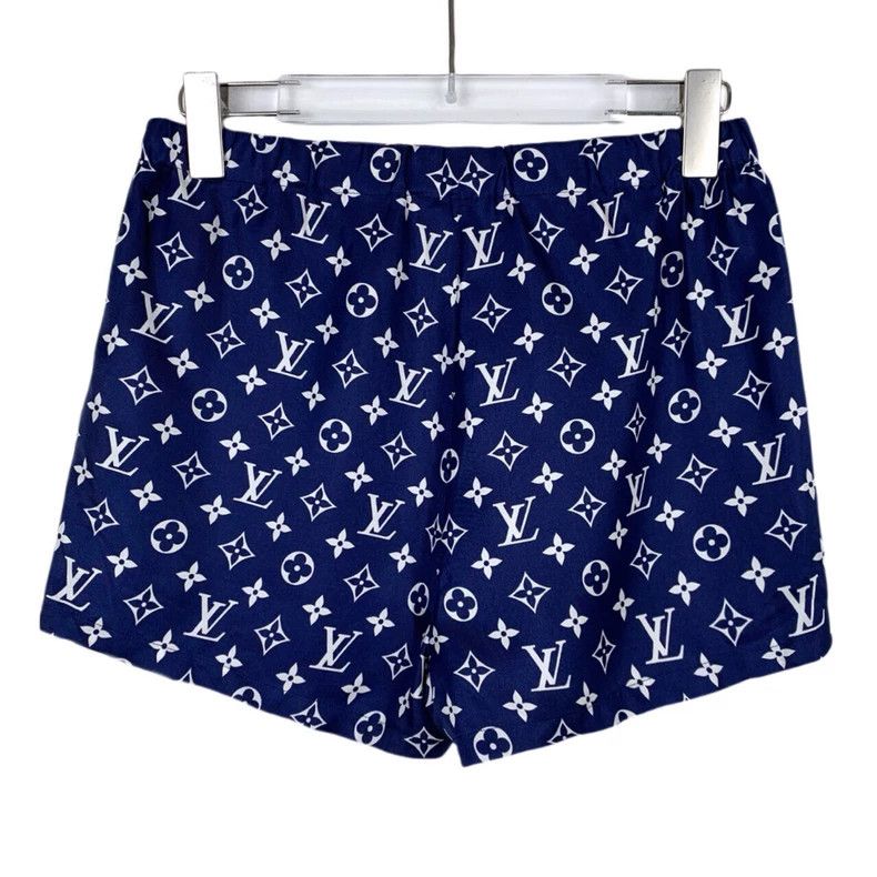 Louis Vuitton Louis Vuitton Blue mulberry silk shorts with logo presbyop Size 35" - 2 Thumbnail