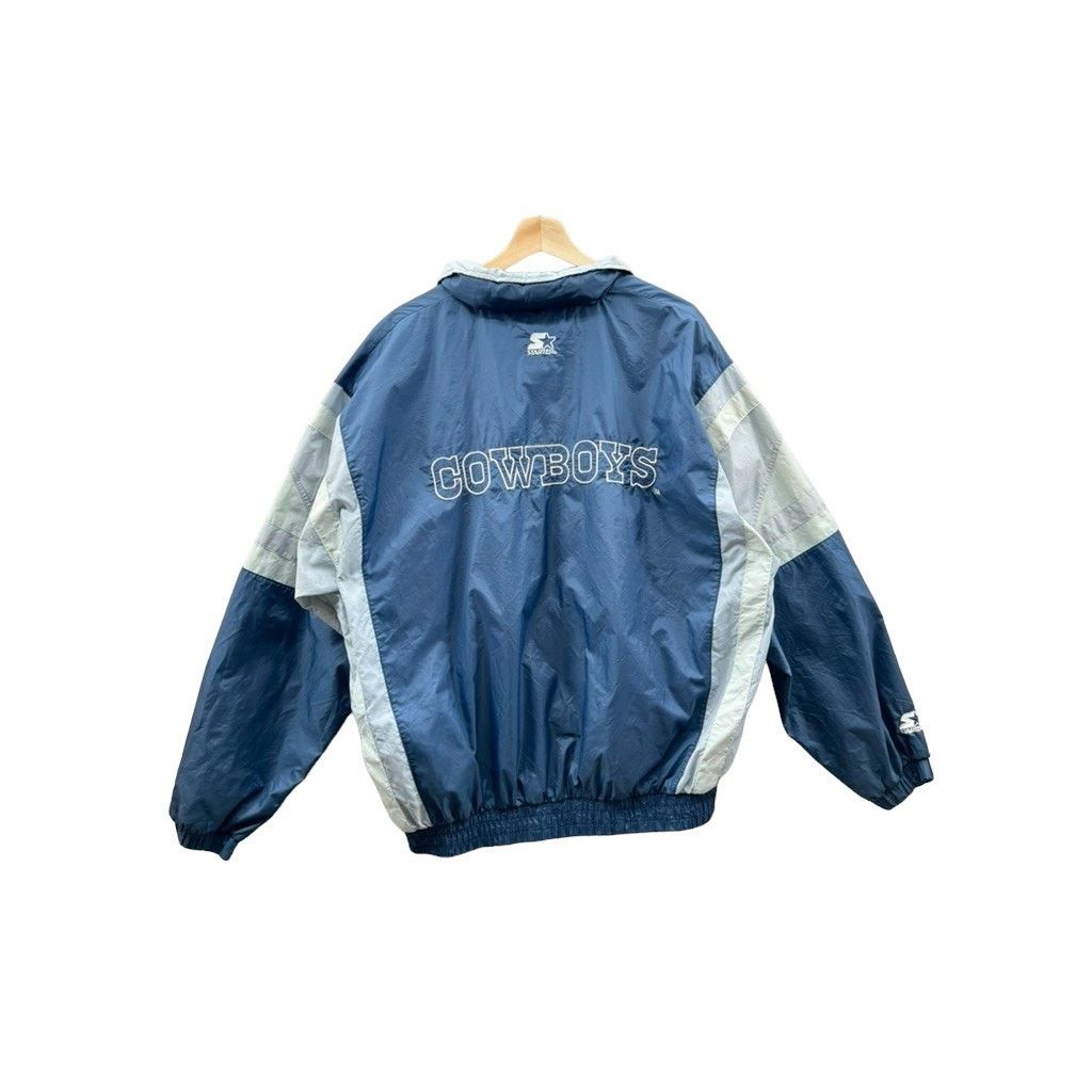 NFL × Starter × Vintage 1990's Starter Dallas Cowboys Windbreaker Zip Jacket Size US XL / EU 56 / 4 - 2 Thumbnail