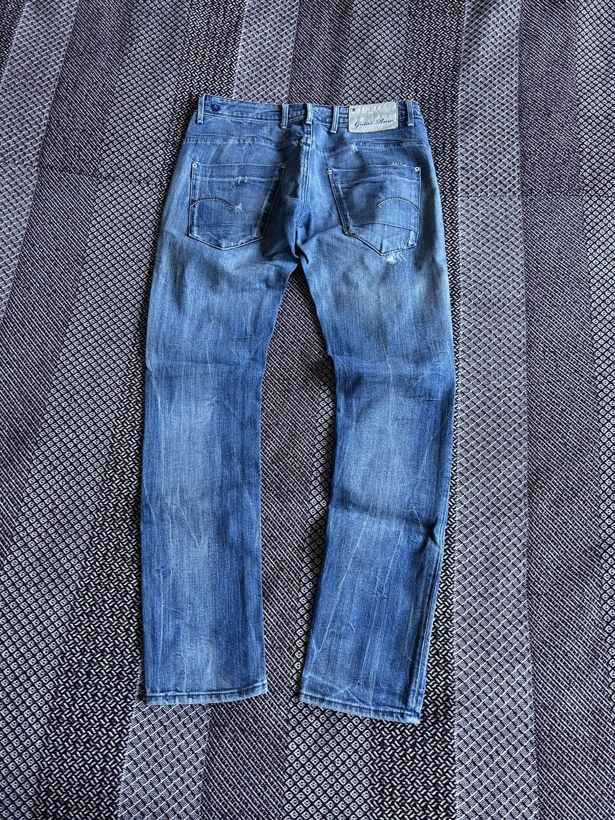 G-Star × Vintage Vintage G-star Raw Low Tapered Denim Distressed Jeans Sz 28 Size US 28 / EU 44 - 9 Thumbnail
