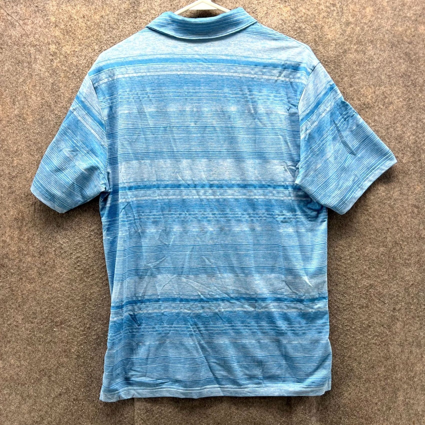 Puma VINTAGE Puma Polo Shirt Mens M Light Blue Striped Performance Preppy Golf Logo Shirt Size US M / EU 48-50 / 2 - 2 Thumbnail