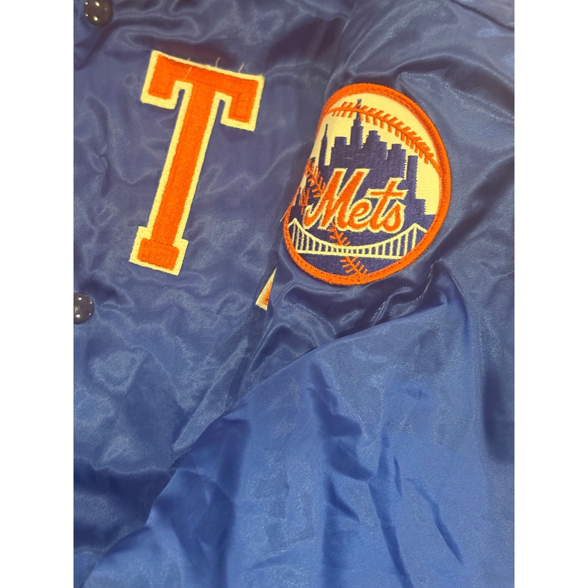 Swingster Vintage 80s Swingster New York Mets Spellout MLB Satin Bombe Size US XL / EU 56 / 4 - 5 Thumbnail