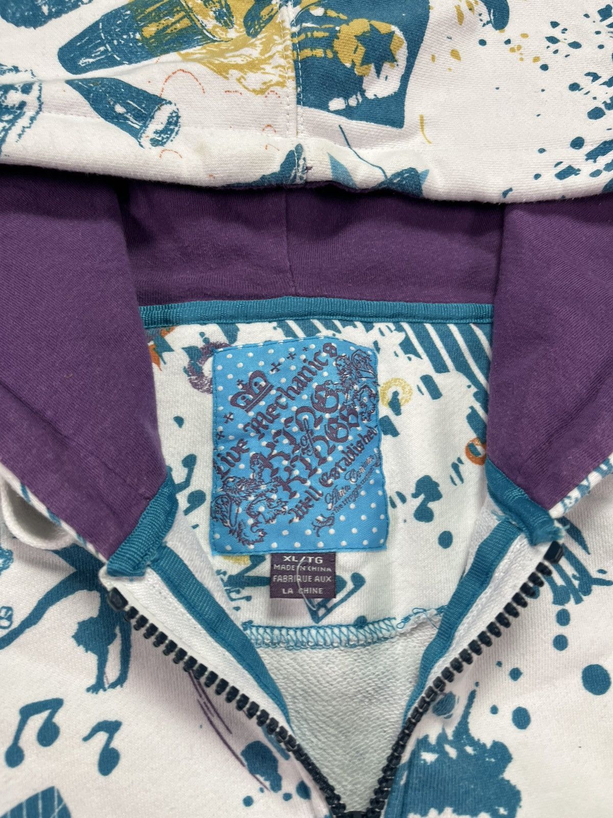 Live Mechanics 00s Live Mechanics AOP Printed Baggy Zip Hoodie XL Rare Size US XL / EU 56 / 4 - 9 Thumbnail