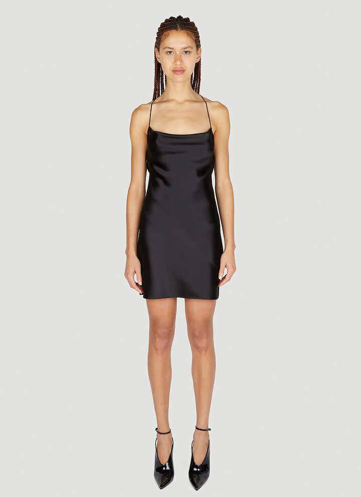 Saint Laurent Paris o1b1hav110525 730433 Cowl Dress in Silk in Black Size XS / US 0-2 / IT 36-38 - 1 Thumbnail
