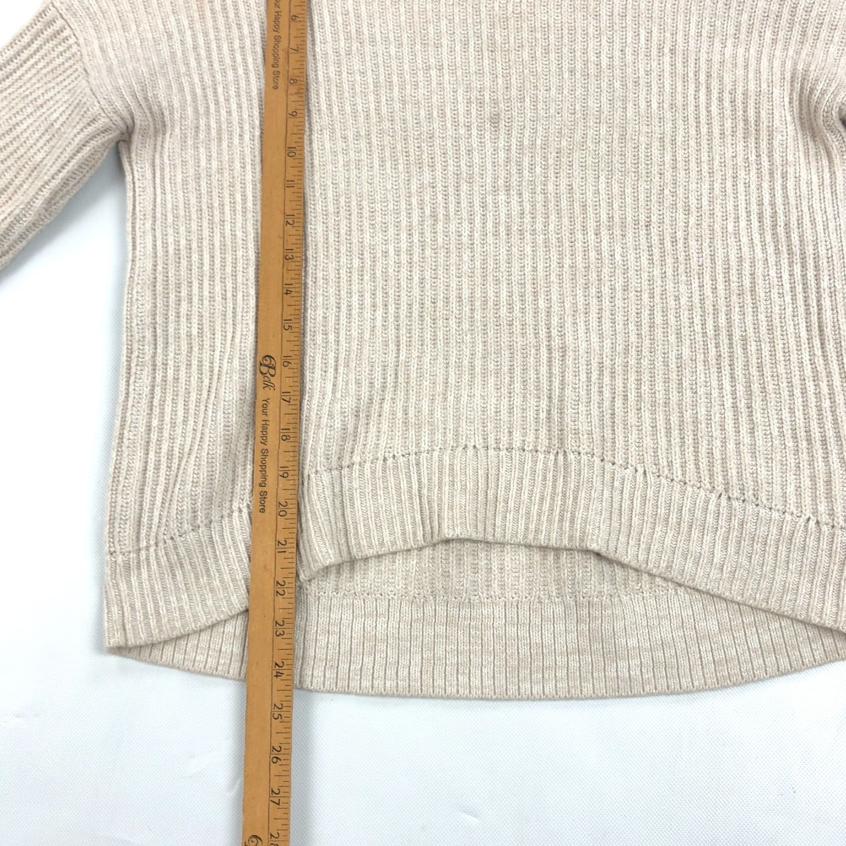Gap GAP Sweater Womens S Relaxed Crew Knit Pullover Oatmeal Beige High Low Hem Ribbed Knit 100% Cotton Mens? No Size S / US 4 / IT 40 - 6 Thumbnail