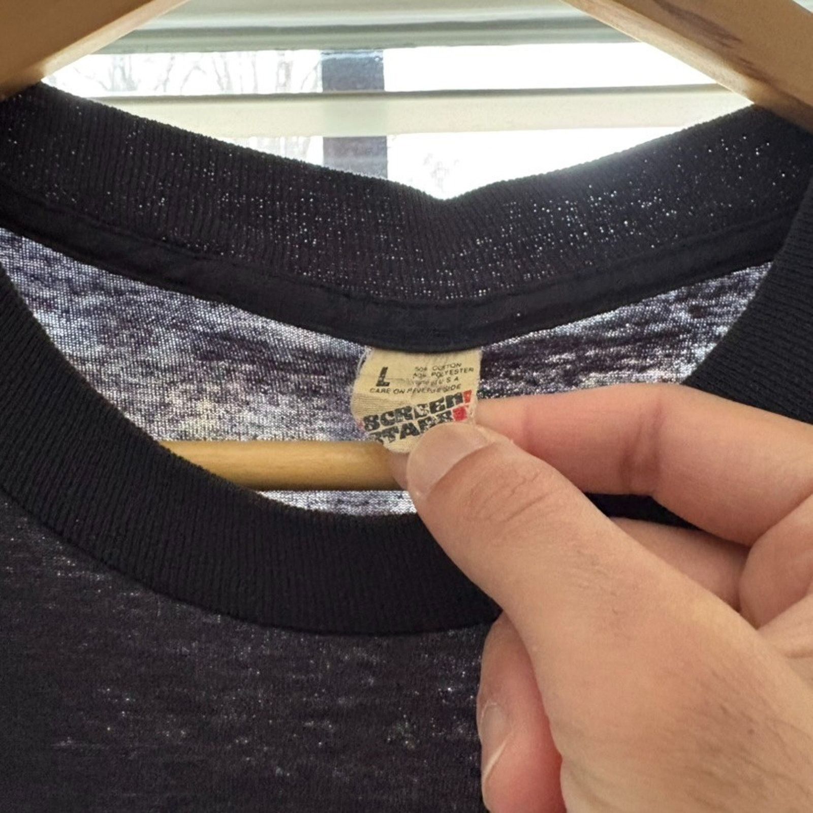 Vintage Vintage Paper Thin Burnout T-Shirt Men's Size L Black THIN Size US L / EU 52-54 / 3 - 3 Thumbnail
