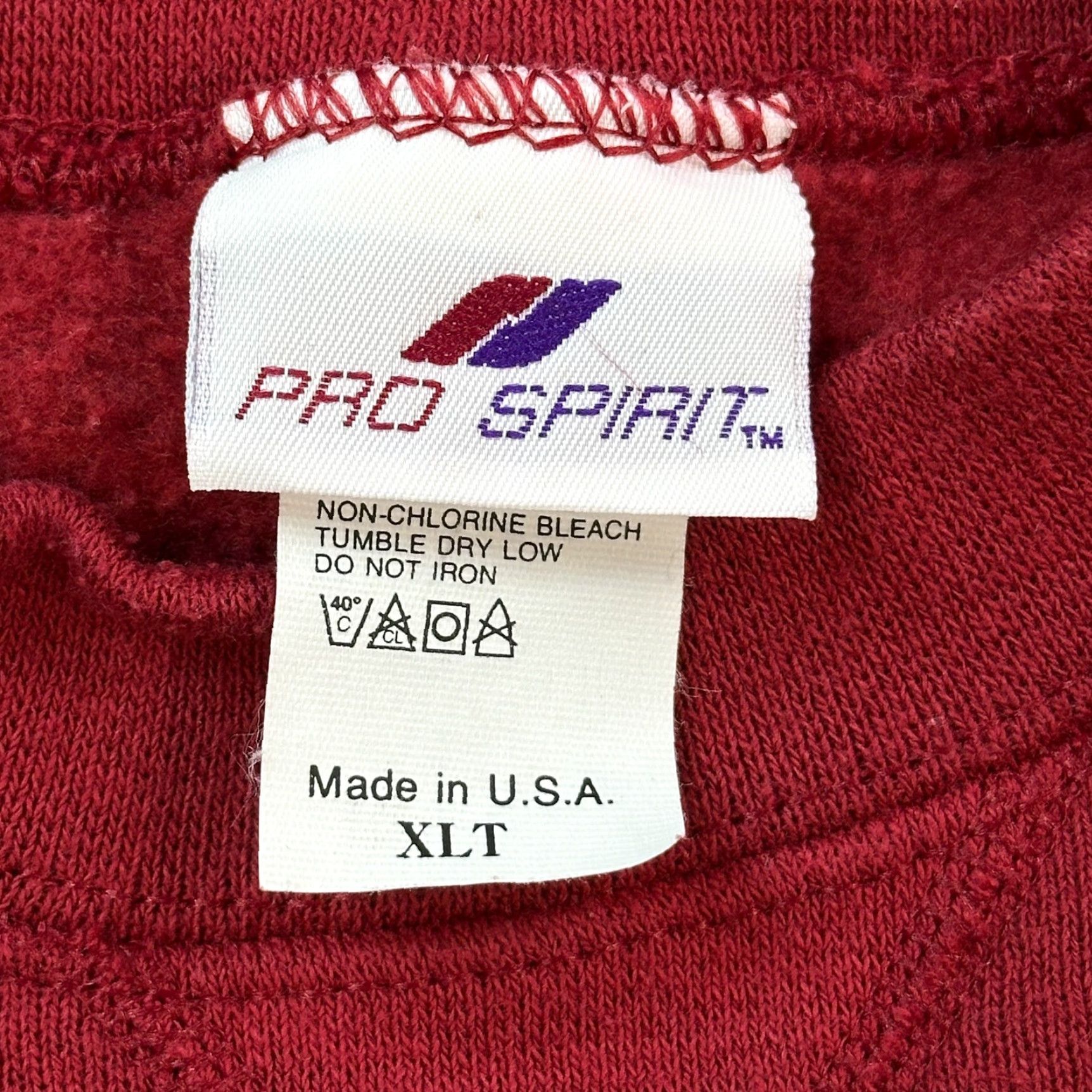 ESPIRIT VINTAGE Pro Spirit Sweatshirt Mens XL Tall Red Crewneck Pullover USA 90s Size US XL / EU 56 / 4 - 4 Thumbnail
