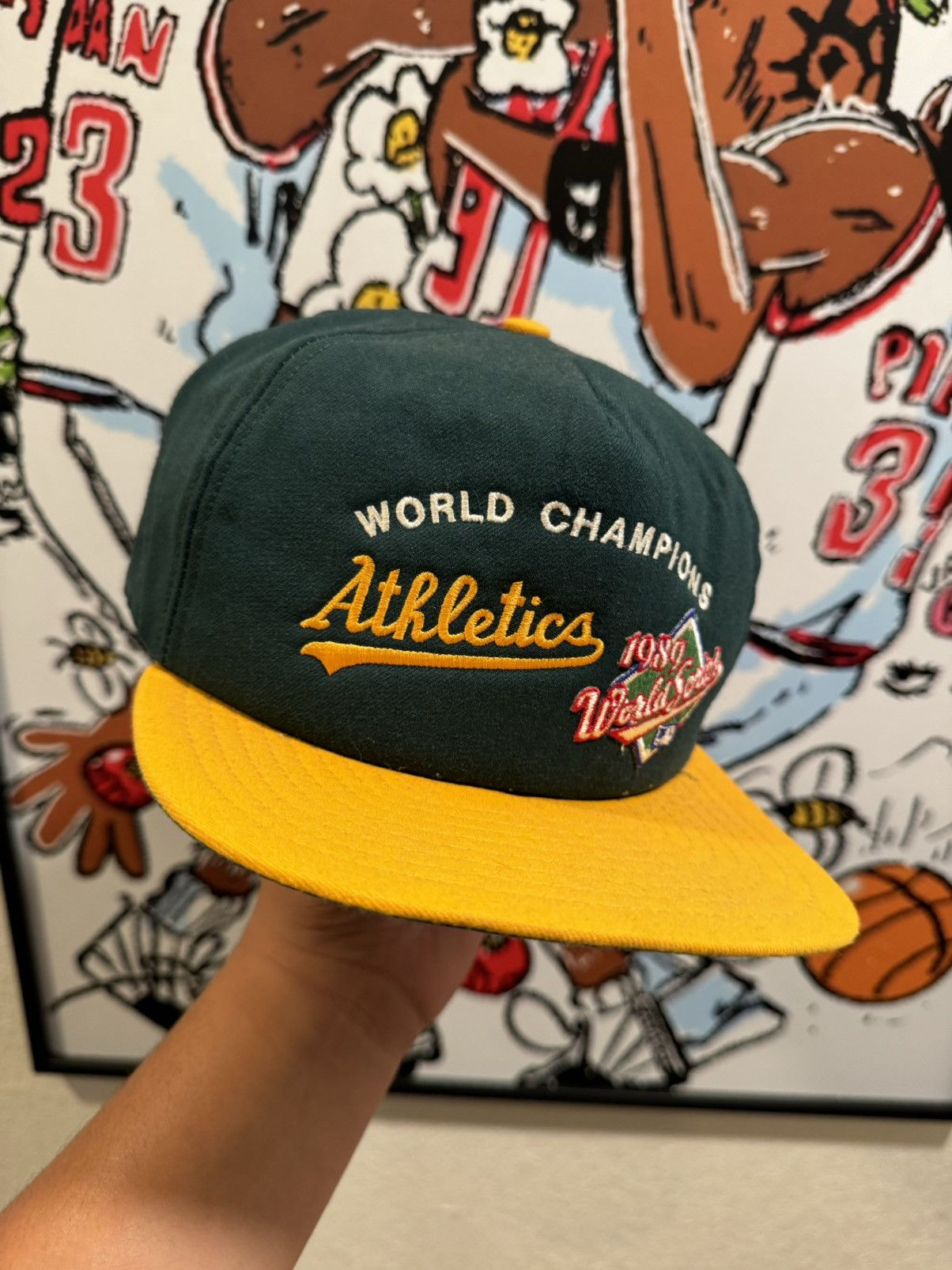 Vintage 80s MLB Oakland Athletics 1989 World Series SnapBack Size ONE SIZE - 1 Thumbnail