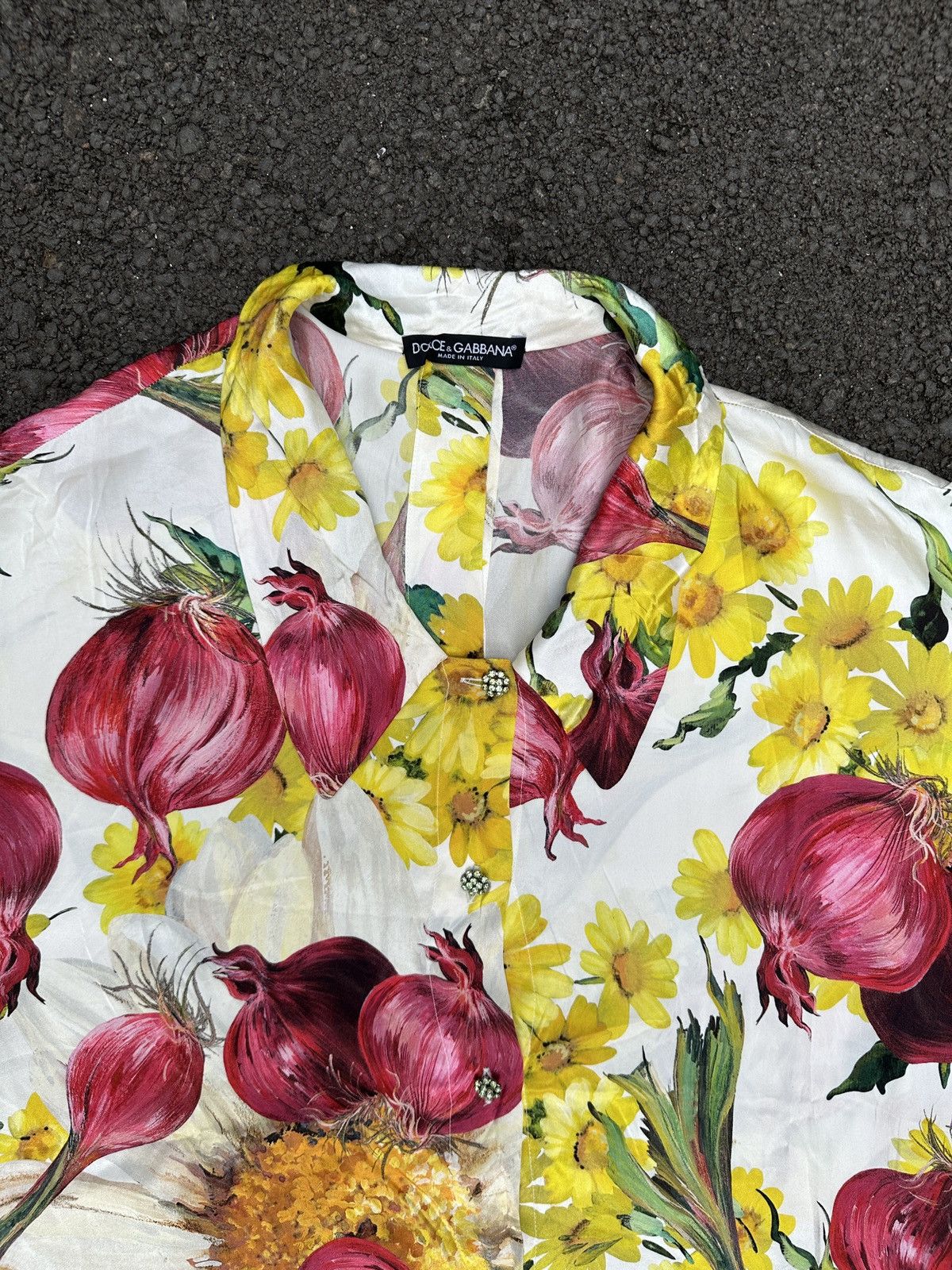 Dolce & Gabbana RARE DOLCE & GABBANA ONION PRINT SILK BLOUSE TOP WOMEN Size L / US 10 / IT 46 - 7 Thumbnail