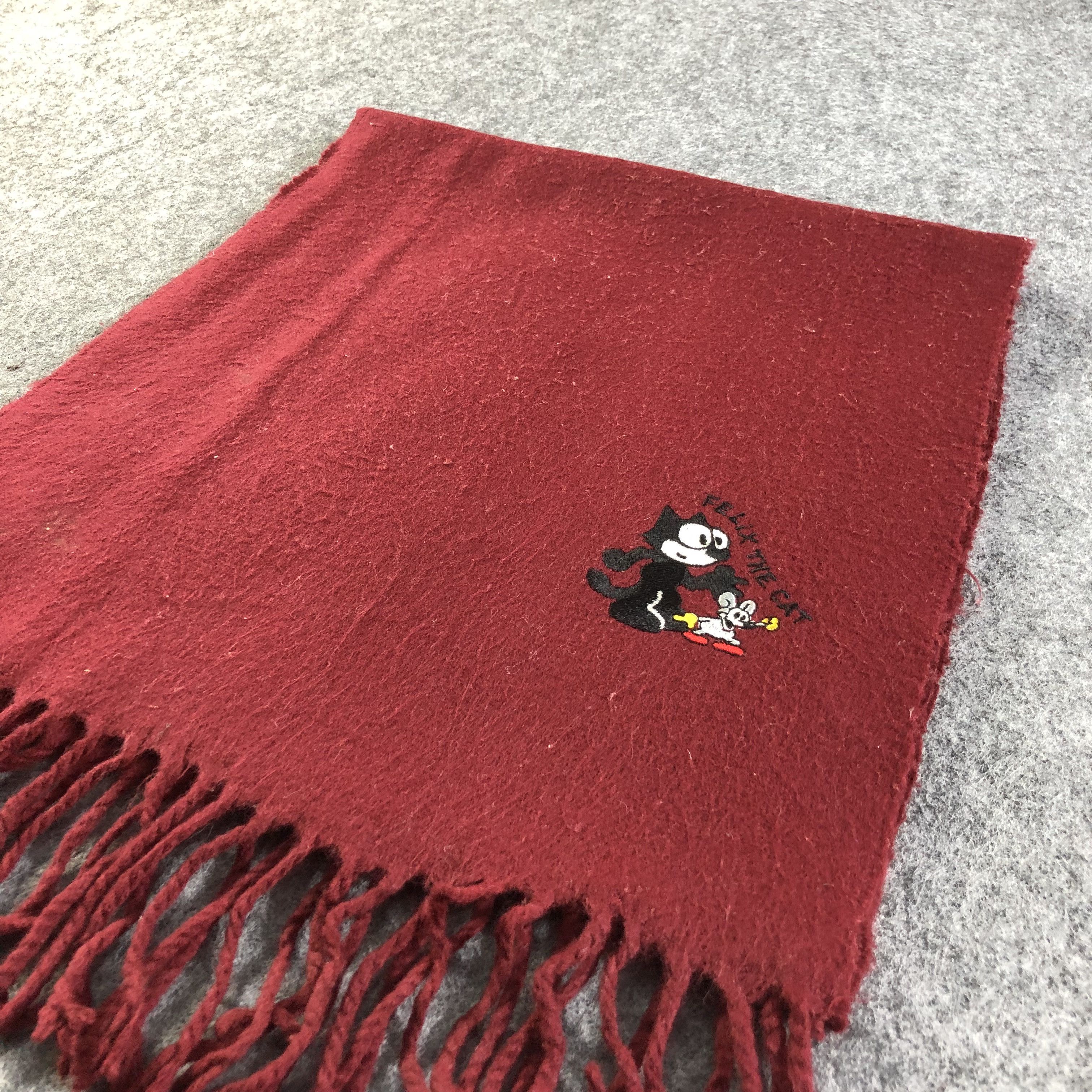 Anime Felix The Cat Burgundy Scarf Muffler V1582 Size ONE SIZE - 3 Thumbnail