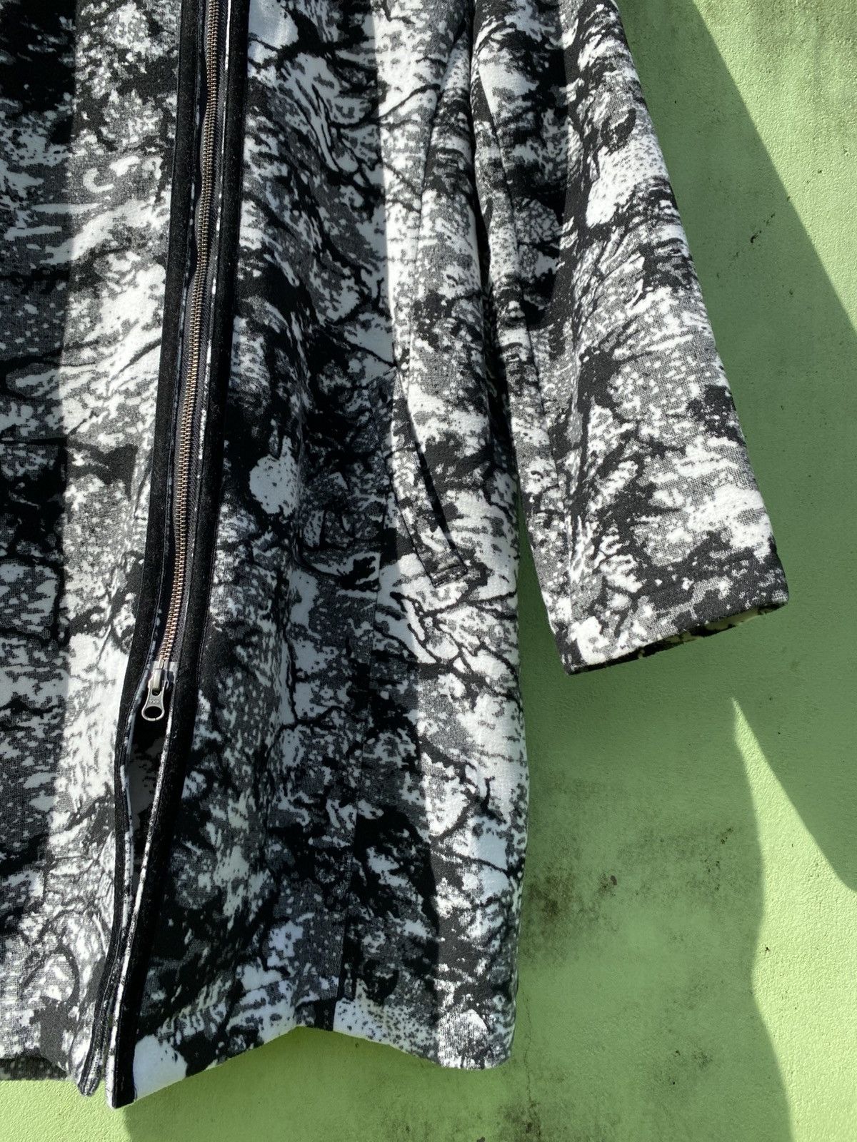Japanese Brand Raymayers Fabric From ITALY Monochrome Jacket Zip Hoodie Size US M / EU 48-50 / 2 - 6 Thumbnail