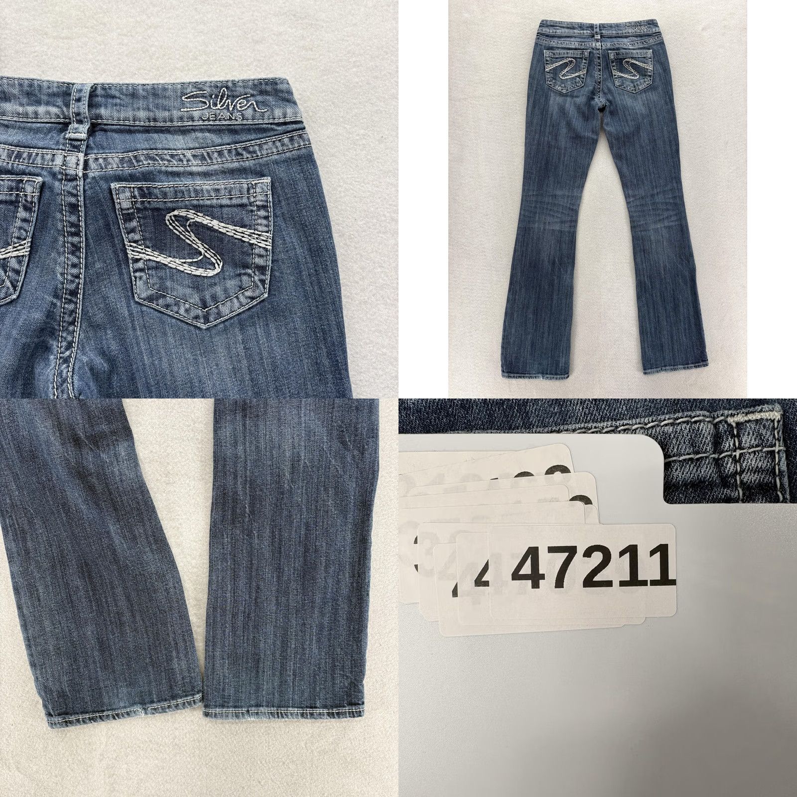 Silver Jeans Co. Silver Jeans Aiko Bootcut Womens 27x31 Jeans Blue Low Rise Stretch Denim Y2K Grunge Baggy? Size 27" / US 4 / IT 40 - 9 Thumbnail