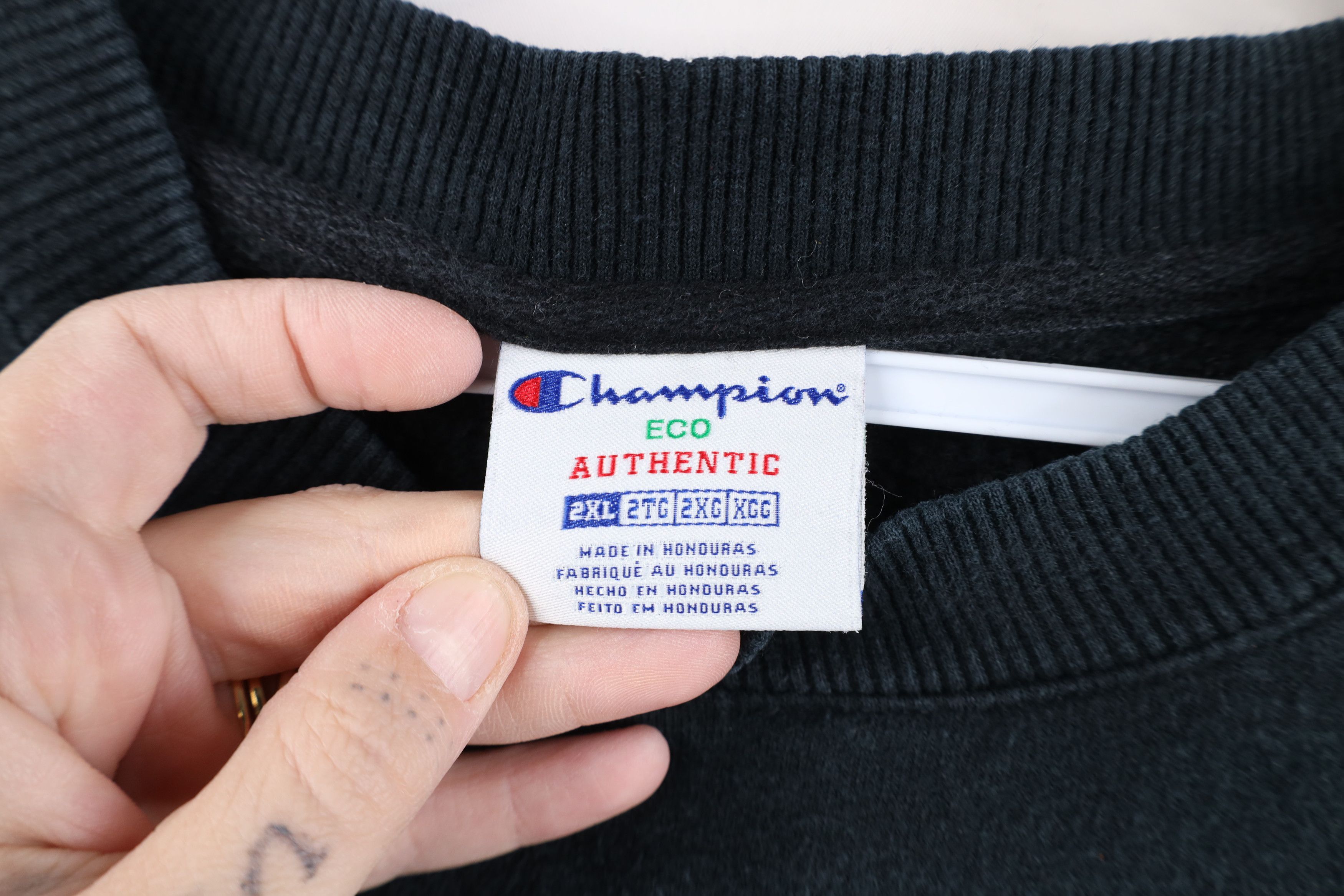 Champion Vintage Champion Faded Monochrome Crewneck Sweatshirt Black Size US XXL / EU 58 / 5 - 8 Thumbnail