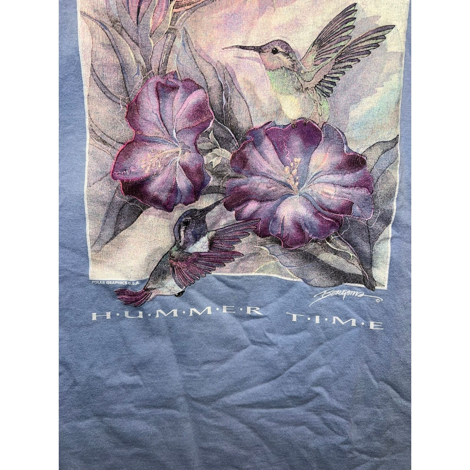 Port & Company Vintage Hummingbird Shirt Hummer Time Bird Flower Tee VTG M Size US M / EU 48-50 / 2 - 5 Thumbnail