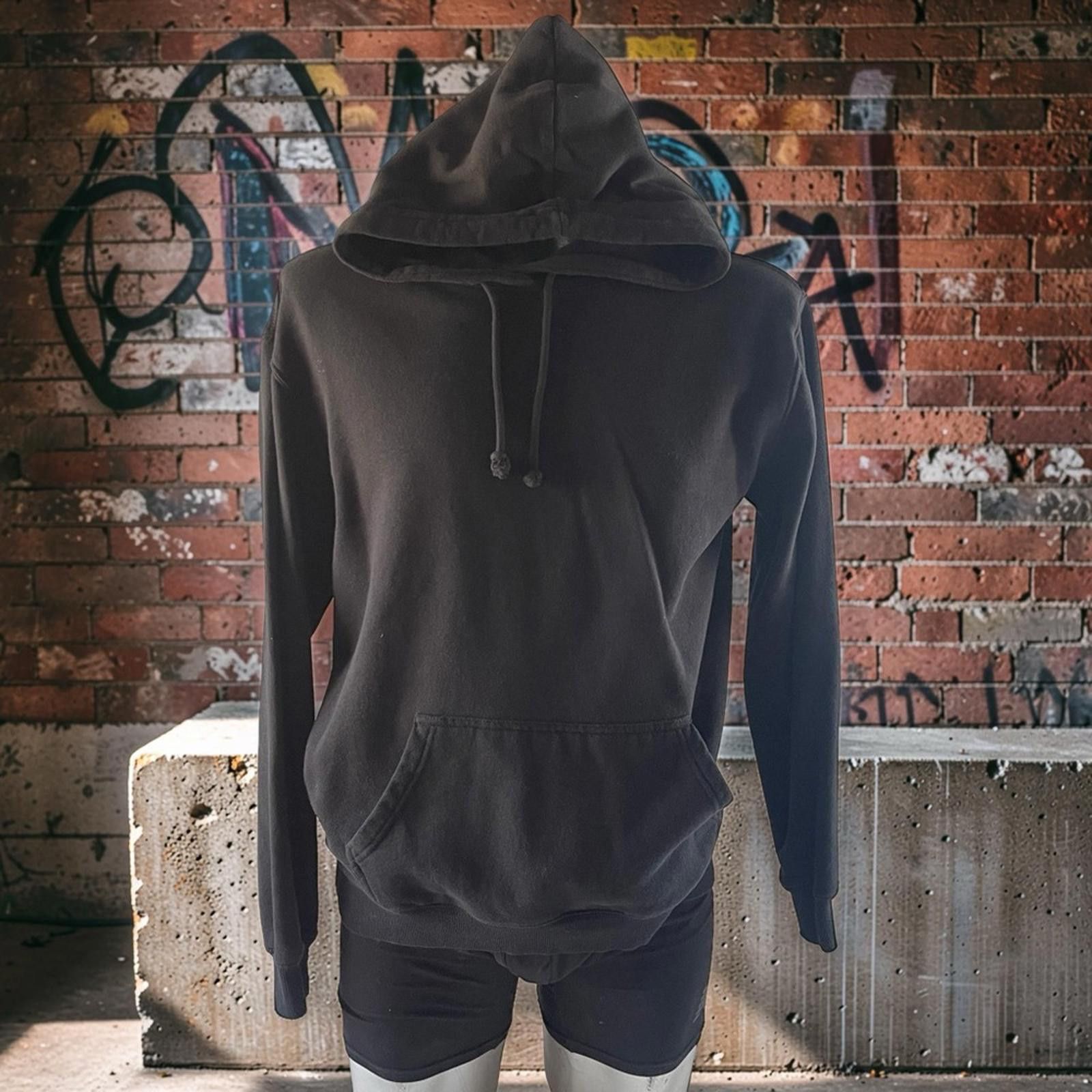 Cotton On Thick Black Hoodie with Drawstring in Size Medium Size ONE SIZE - 1 Thumbnail
