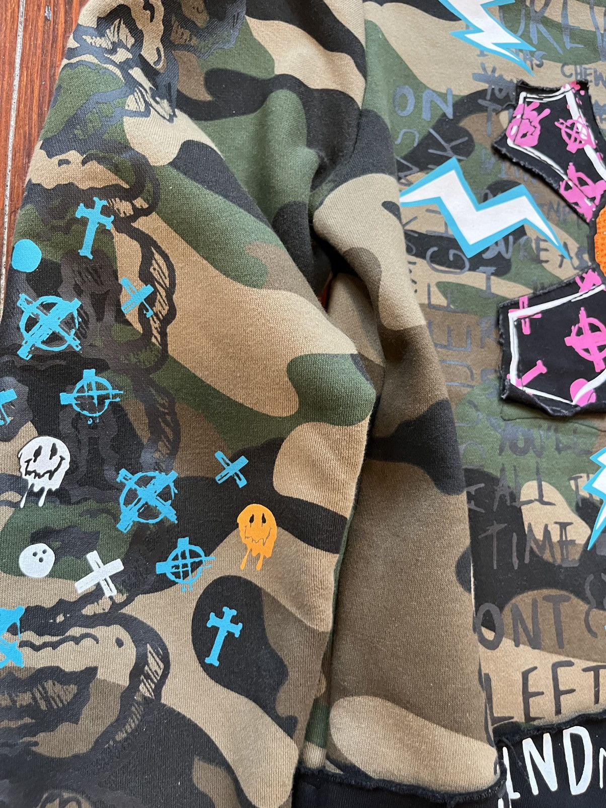 Smoke Rise Smoke Rise Graffiti Camo Pullover Hoodie Small Black Green Size US S / EU 44-46 / 1 - 11 Thumbnail