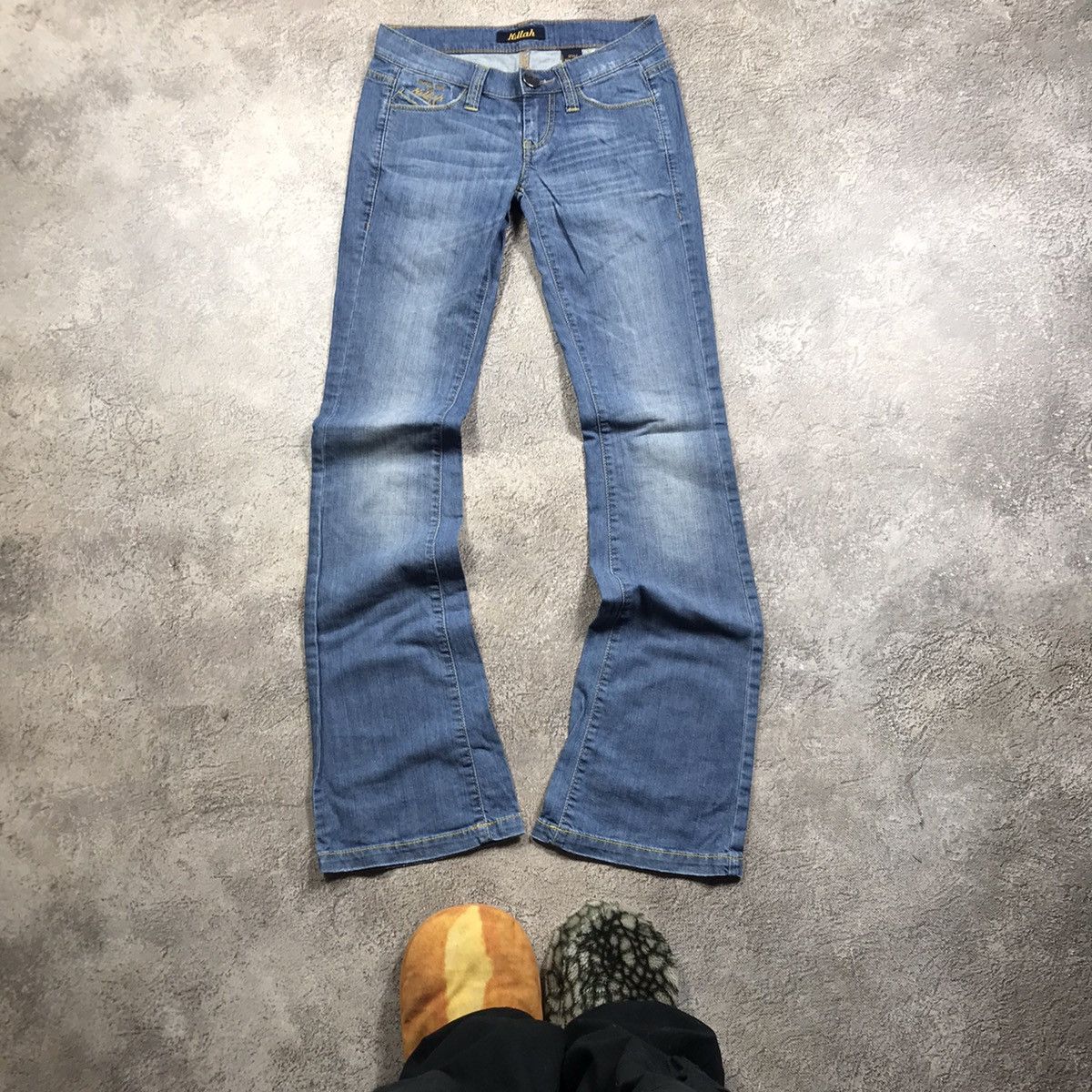 Vintage Vintage Y2K Distressed Flared Jeans Grunge Thrashed Baggy 27 Size 27" / US 4 / IT 40 - 2 Thumbnail