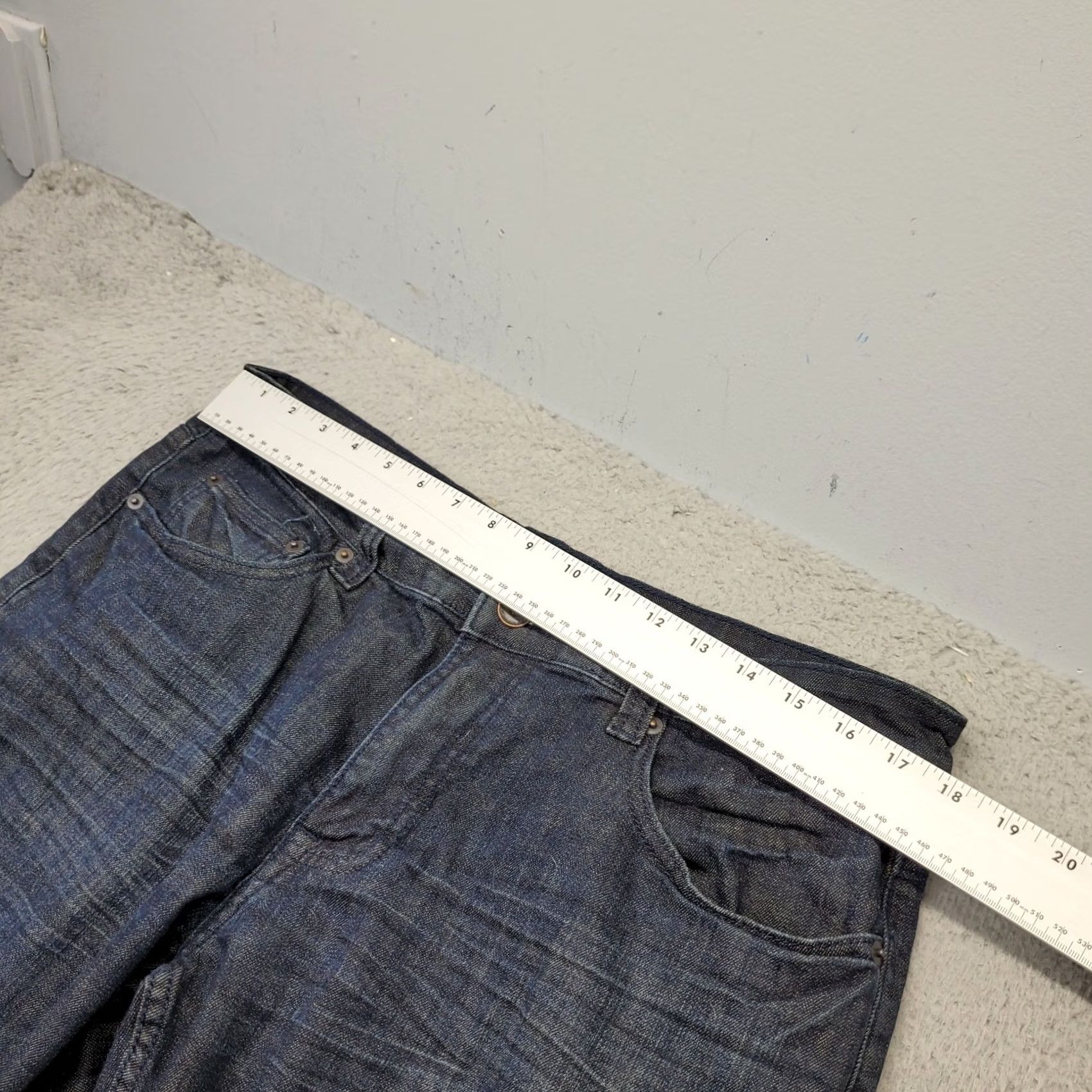 Vintage Urban Pipeline Jeans Mens 34/34 Blue Denim Relaxed Stretch Dark Wash Straight Leg Jeans Size US 34 / EU 50 - 6 Thumbnail