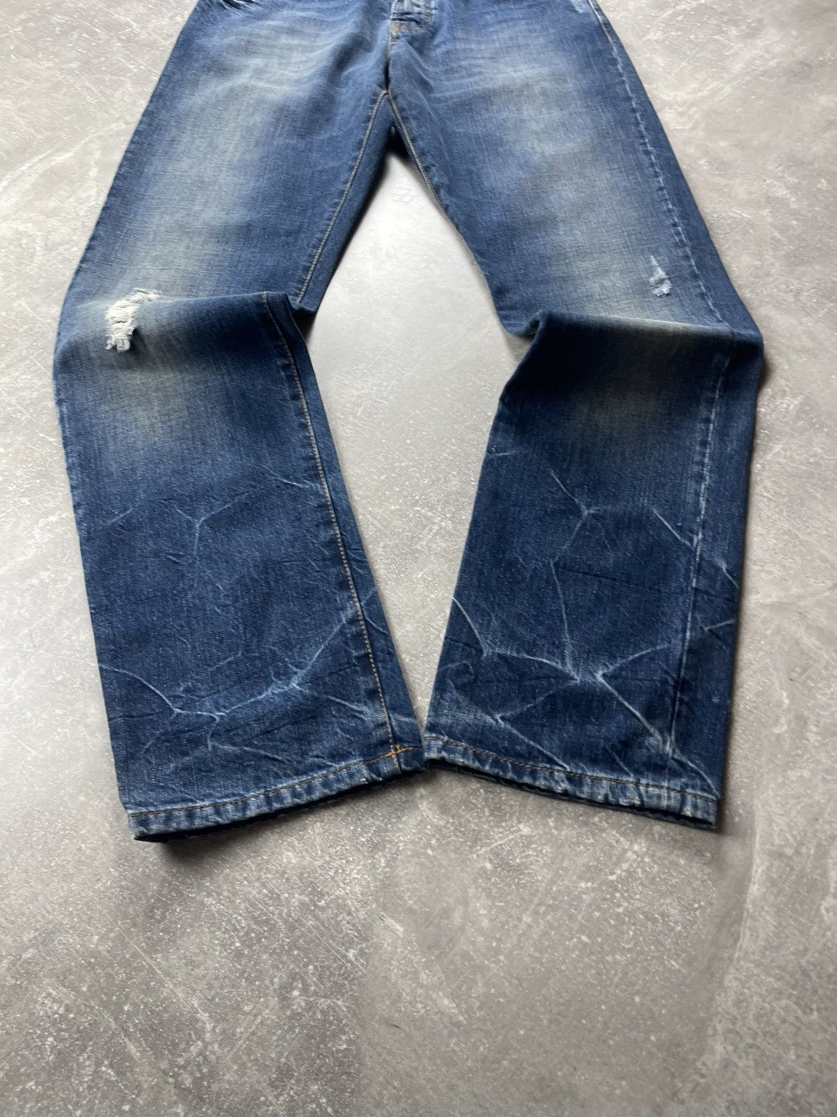 Luigi Borrelli Luigi Borrelli Luxury Distressed Denim Jeans Blue Size US 33 - 7 Thumbnail