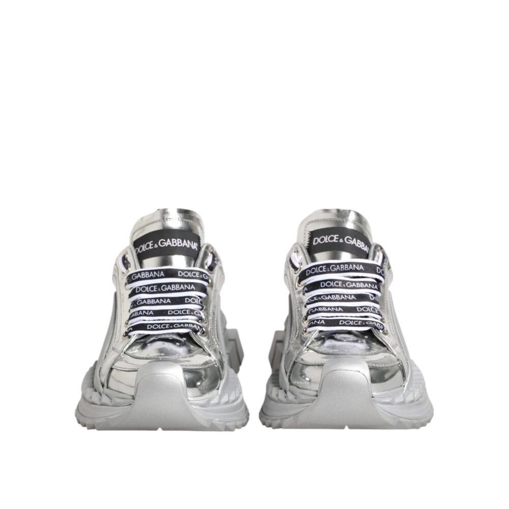 Dolce & Gabbana Dolce & Gabbana Silver Leather Super Queen Sneakers Shoes Size US 5 / IT 35 - 2 Thumbnail