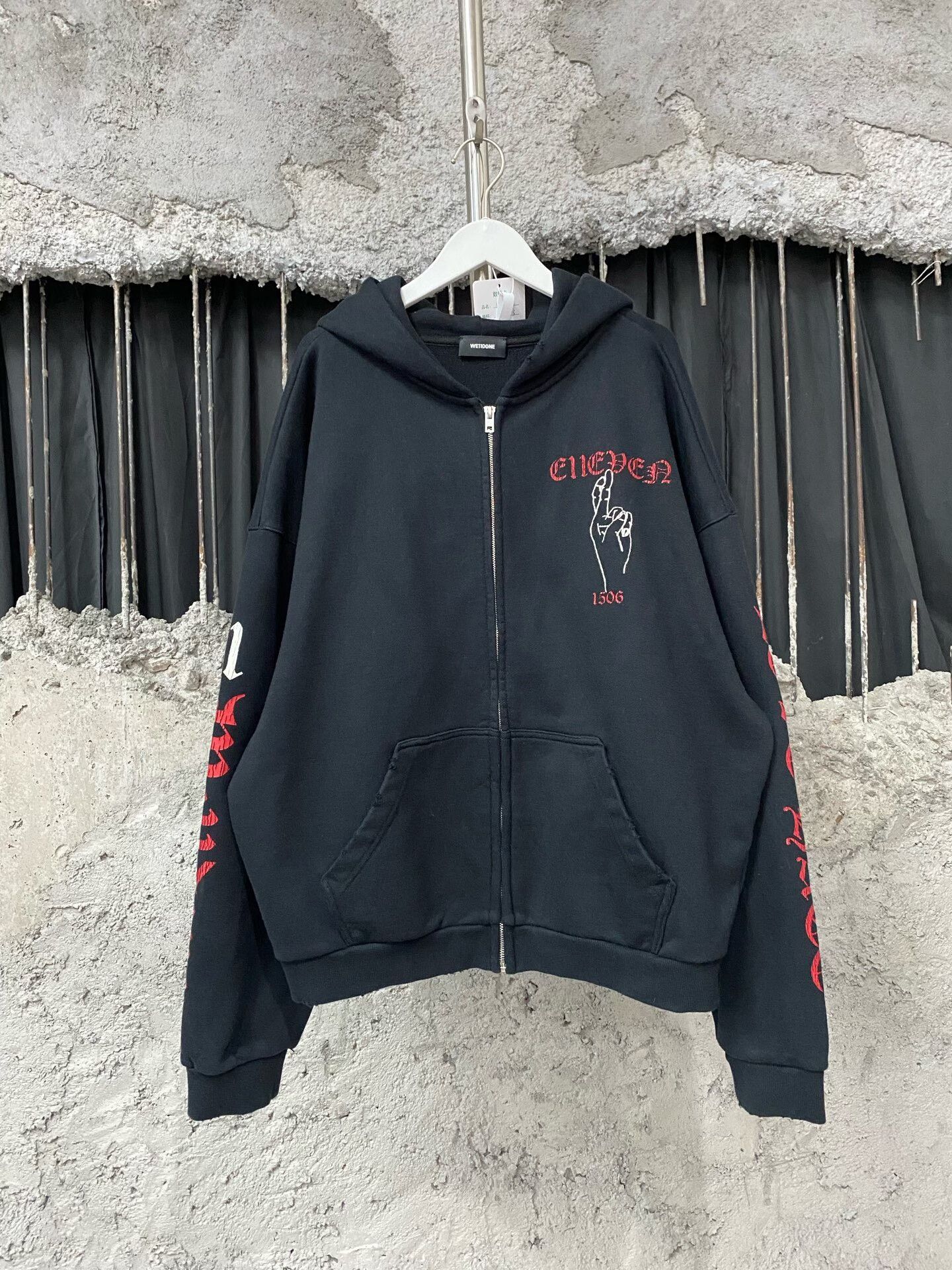 WE11DONE we11 done zip-up jacket in black Size US S / EU 44-46 / 1 - 1 Thumbnail