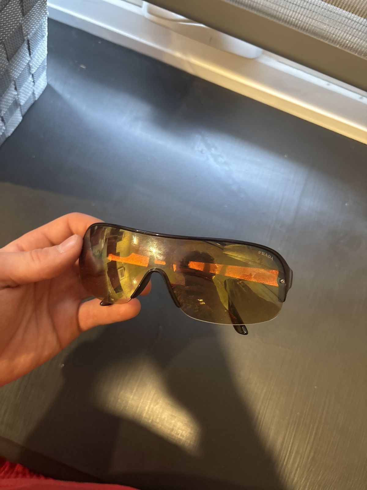Prada Prada shield aviator shades vintage Size ONE SIZE - 2 Thumbnail