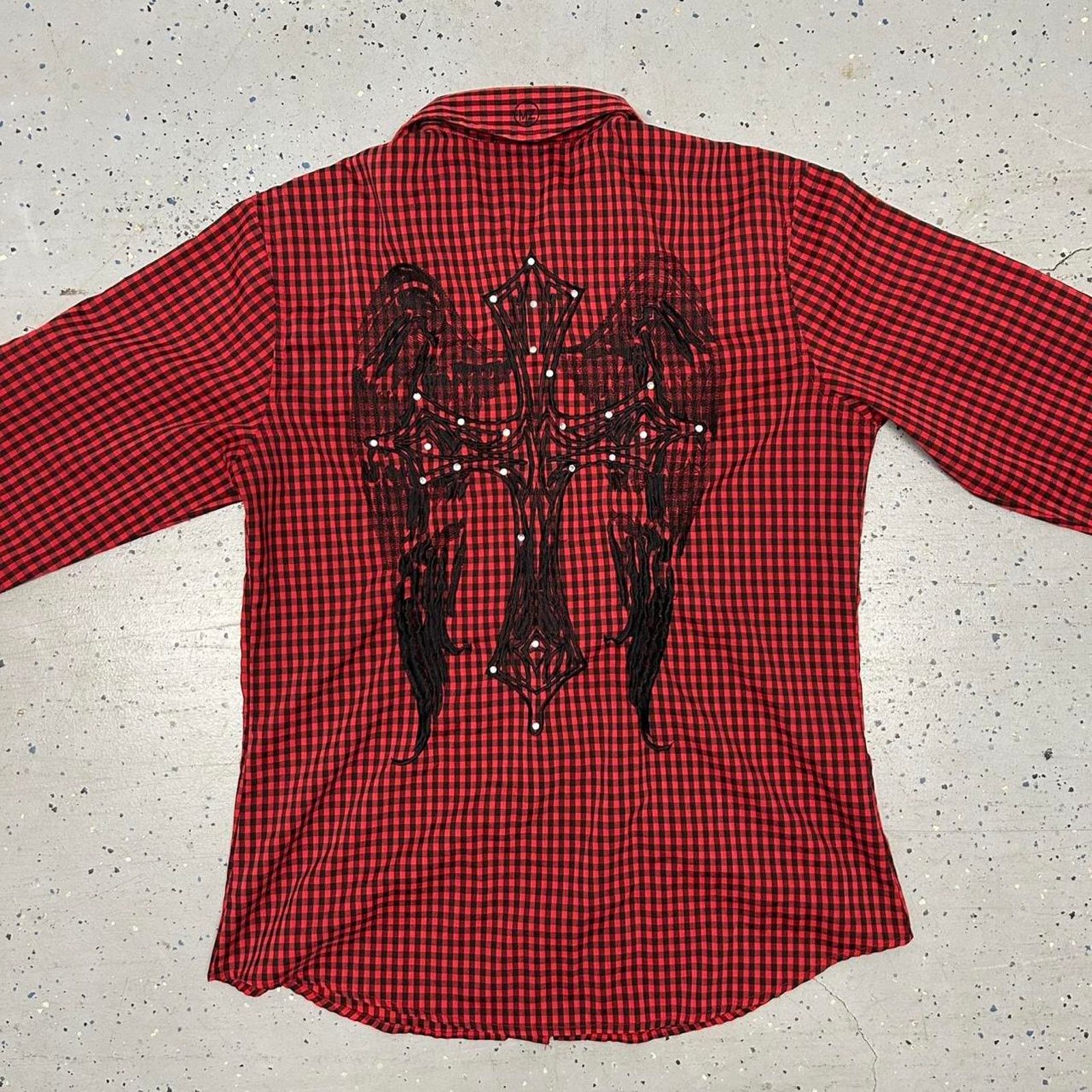 Other Y2K Red and black gothic button-up shirt Size US XL / EU 56 / 4 - 6 Thumbnail