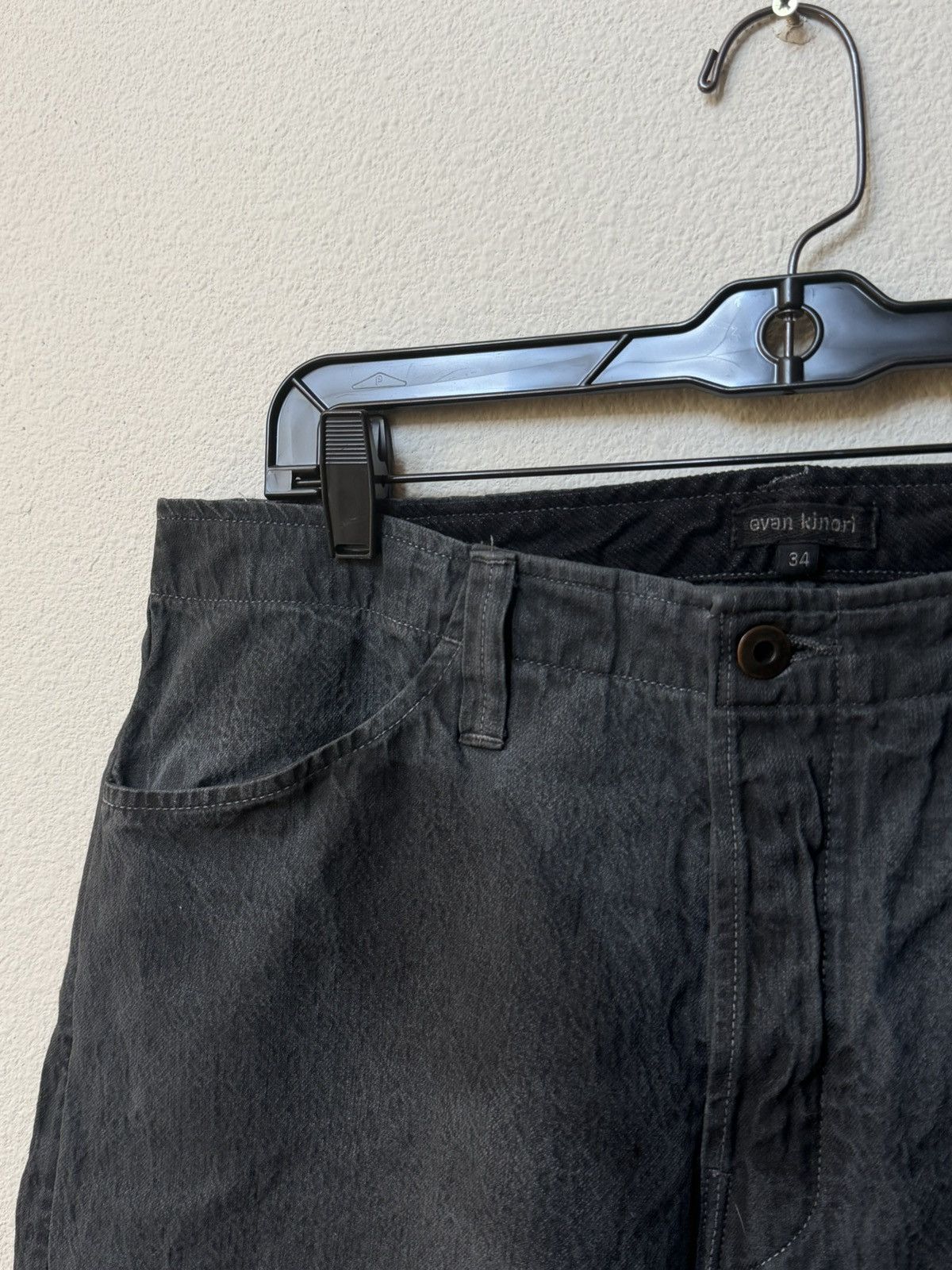 Evan Kinori Four pocket cotton hemp sumi inked dyed pants 34 Size US 34 / EU 50 - 4 Thumbnail