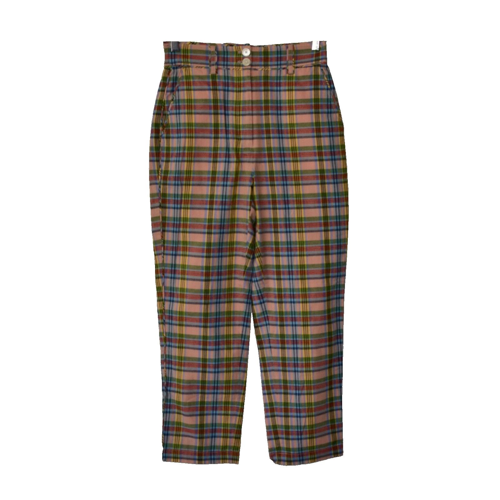 J.Crew A8 NWT J CREW Cotton Multicolor Plaid Pants AJ439 Size 4 Size 27" / US 4 / IT 40 - 1 Thumbnail