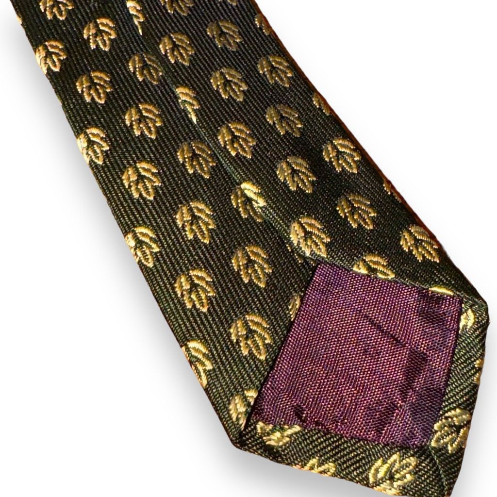 Polo Ralph Lauren Polo Ralph Lauren Green Leaf Motif Handmade in USA Silk Tie Size ONE SIZE - 5 Thumbnail