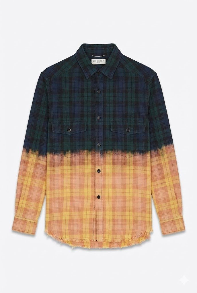 Saint Laurent Paris Bleached Flannel Size US S / EU 44-46 / 1 - 1 Thumbnail