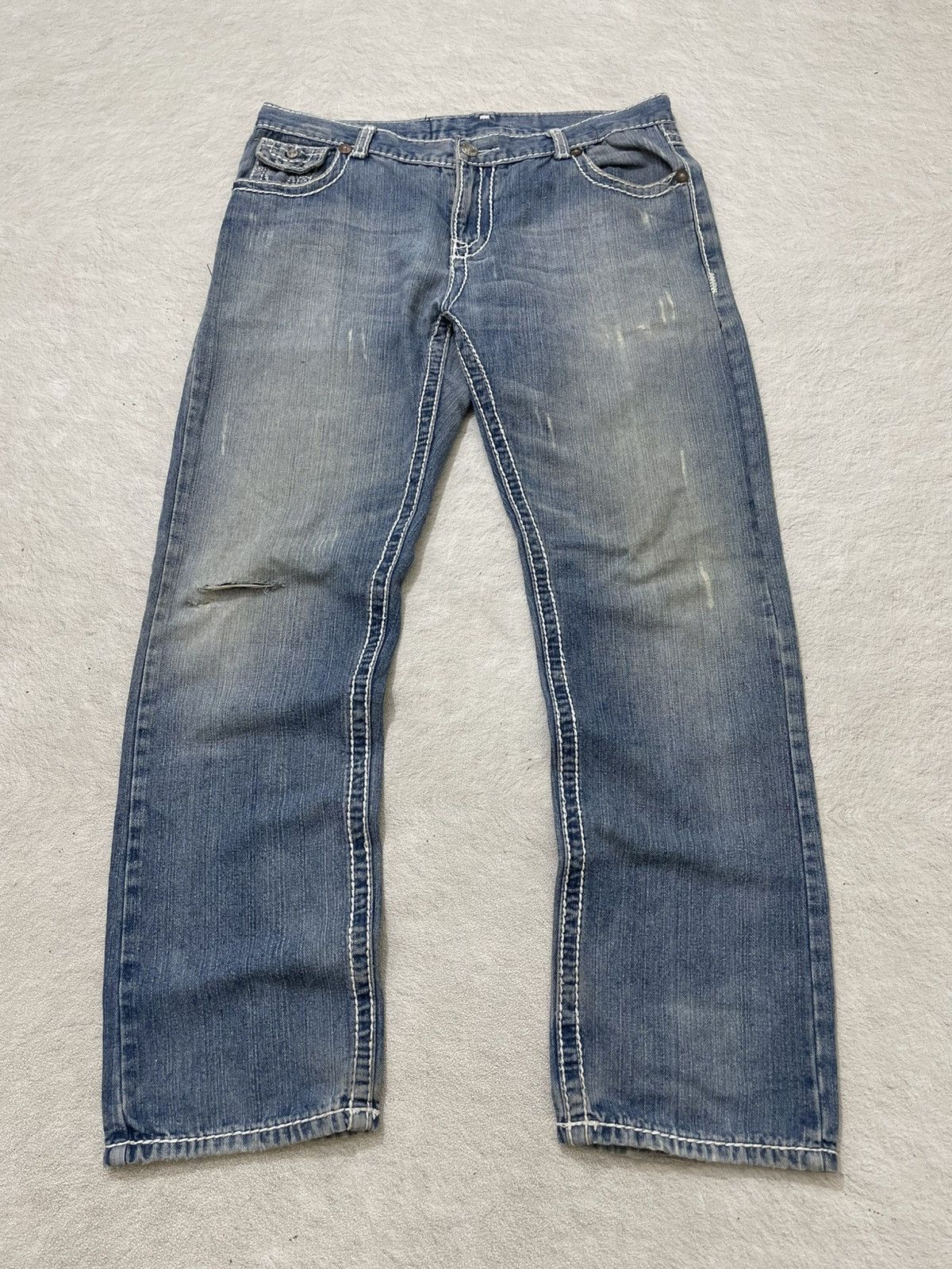 Number (N)ine 2000s True Ripped Denim Mudwash Ifsix LGB Hysteric Japan Size US 34 / EU 50 - 1 Thumbnail