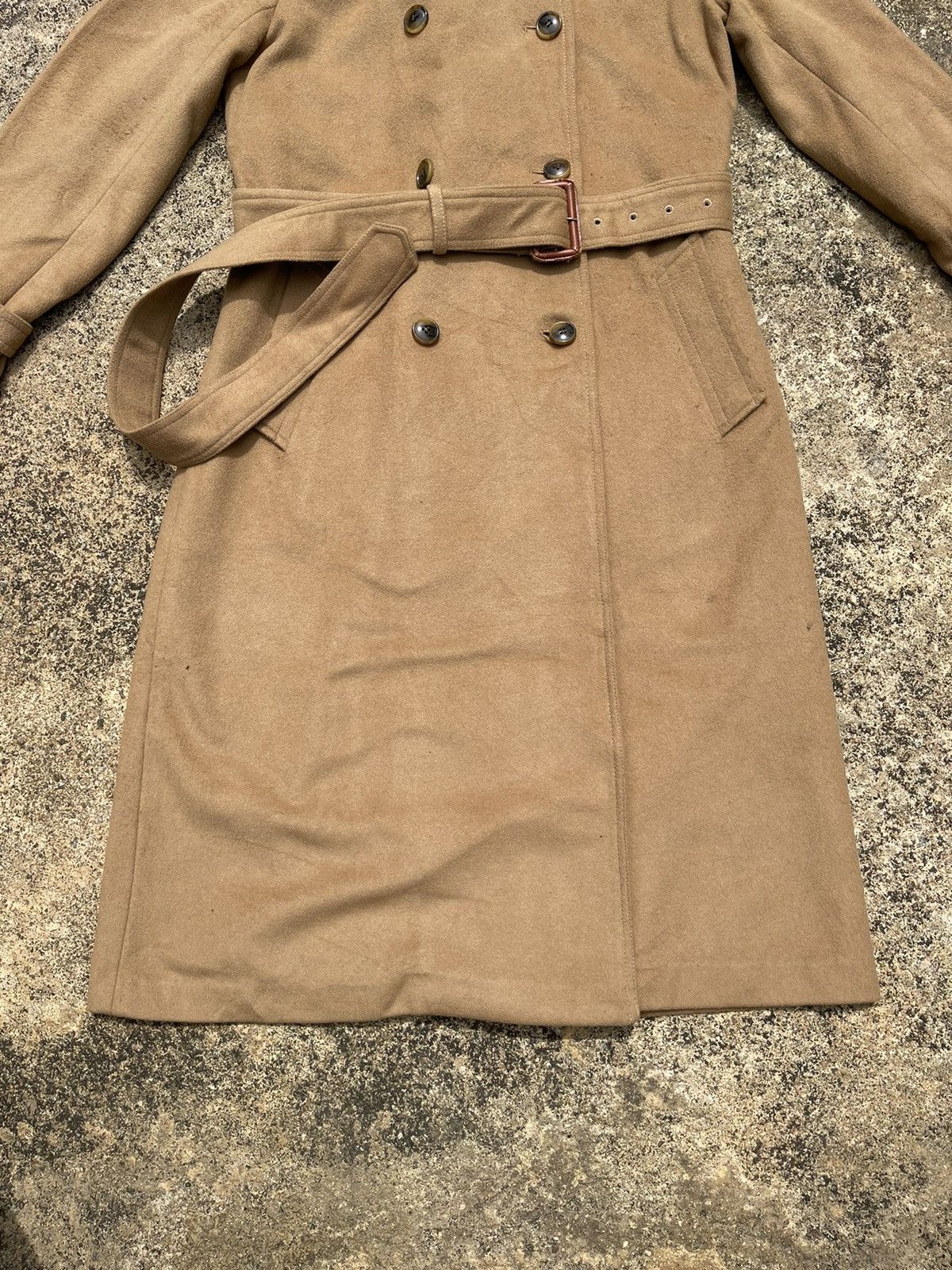 Designer Michel Beaudouin Camel Wool Trench Coat (Unisex) M Size M / US 6-8 / IT 42-44 - 3 Thumbnail