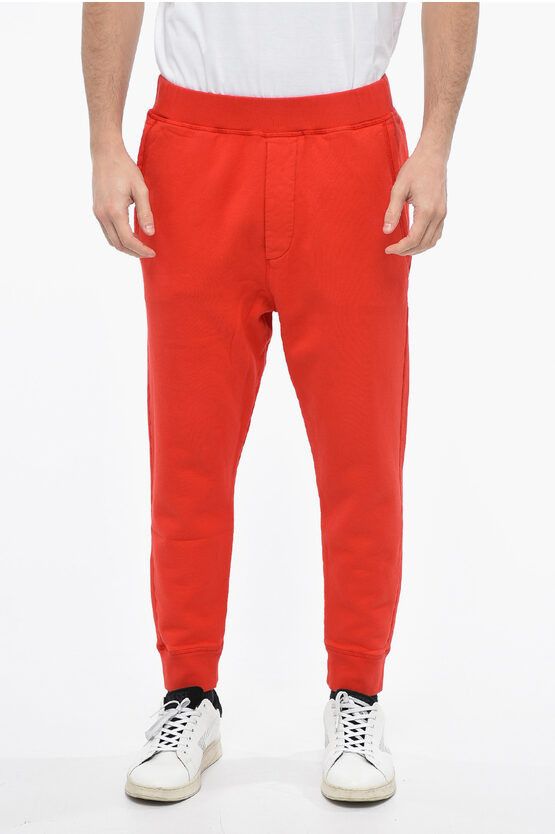 image of Dsquared2 Relax Dean Joggers With Logo Print in Red, Men's (Size 32)
