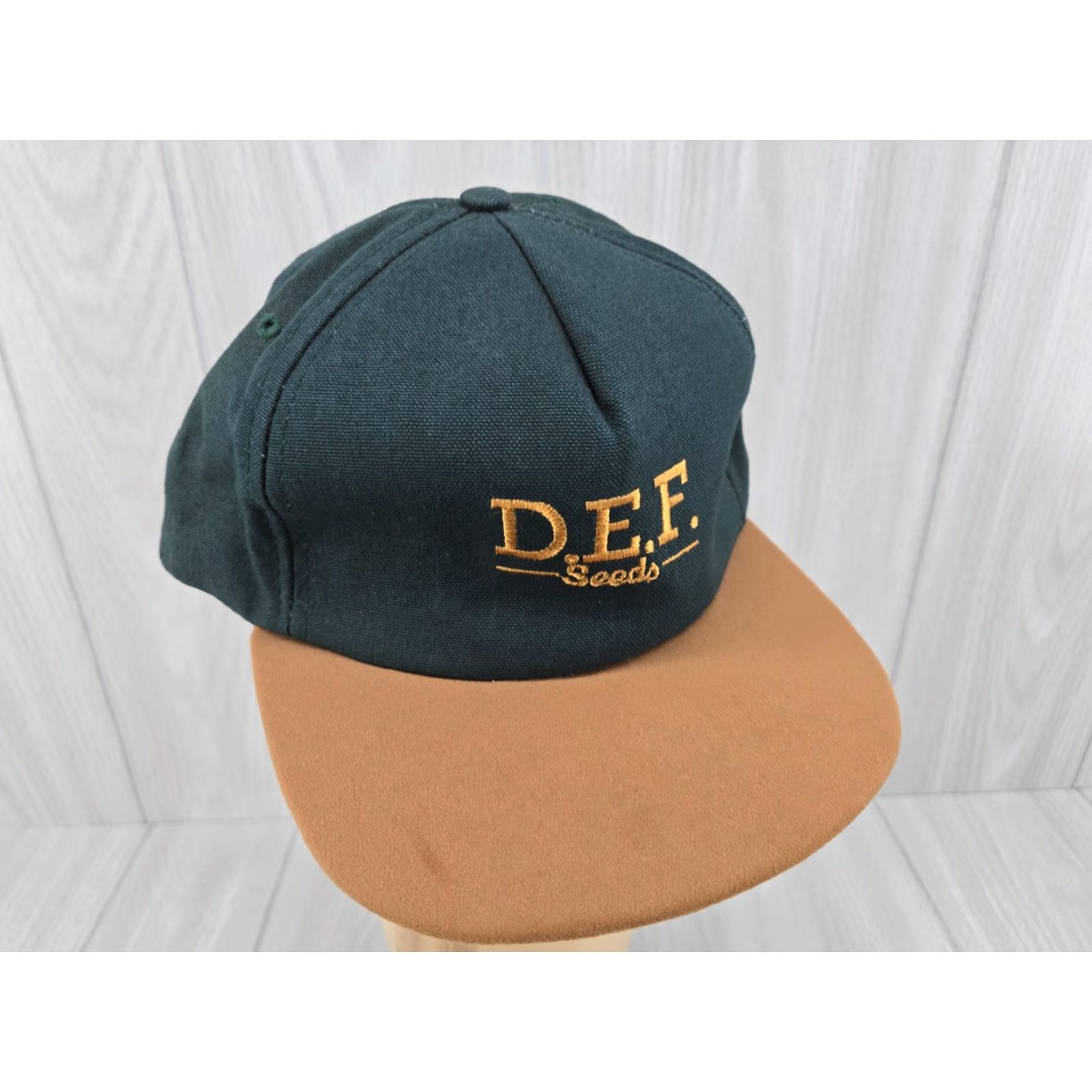 Vintage VINTAGE DEF Seeds Hat Strapback Embroidered Cap Green Brown Adjustable USA Men Size ONE SIZE - 2 Thumbnail