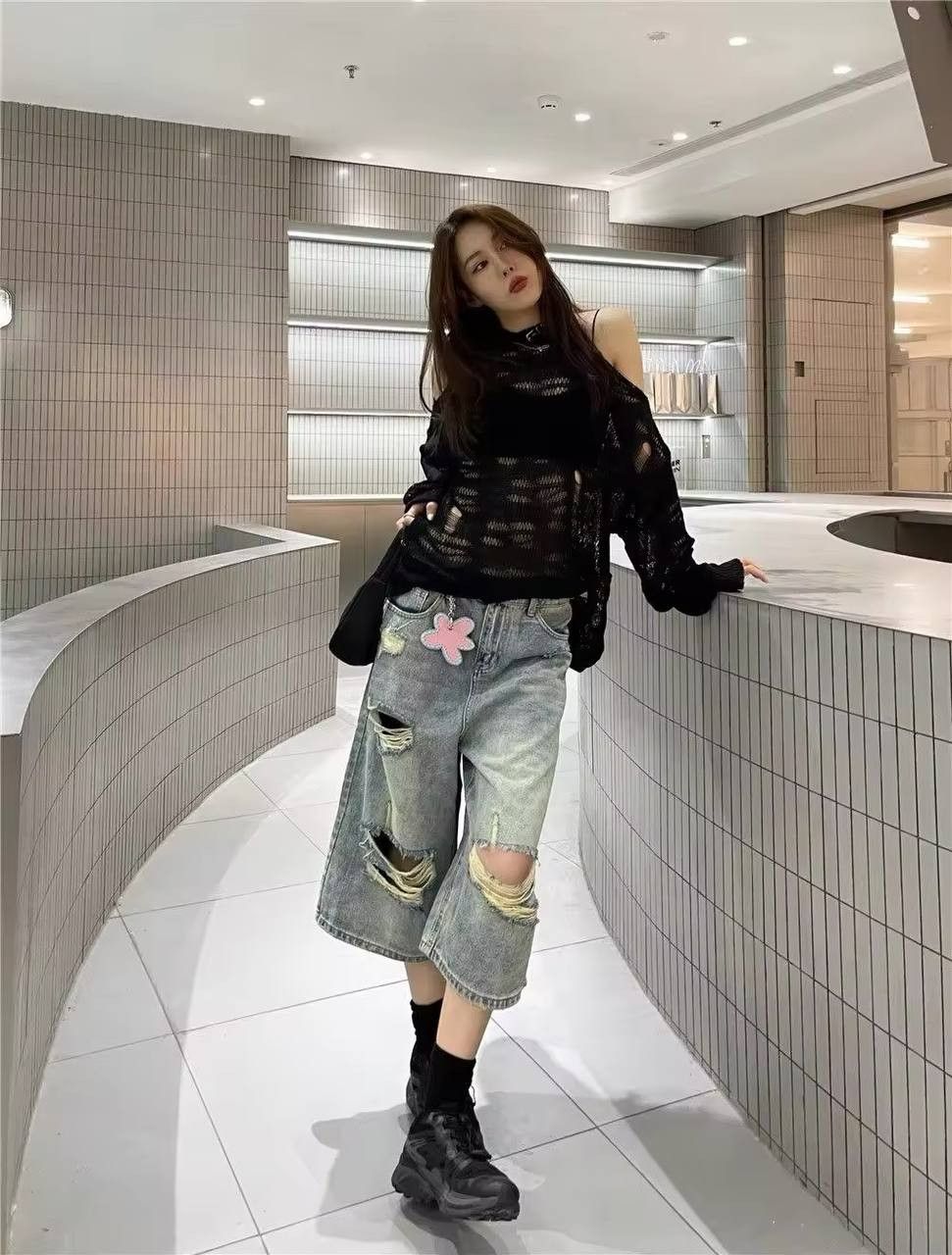 Japanese Brand × Vintage vintage wide leg denim shorts Size 33" - 6 Thumbnail