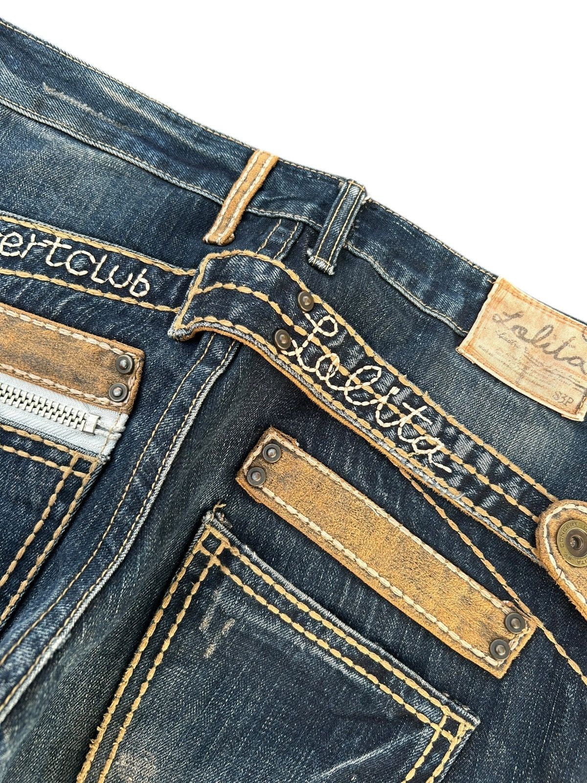 Kapital Buckle Back Lolita Distressed Denim Jeans Size US 34 / EU 50 - 10 Thumbnail