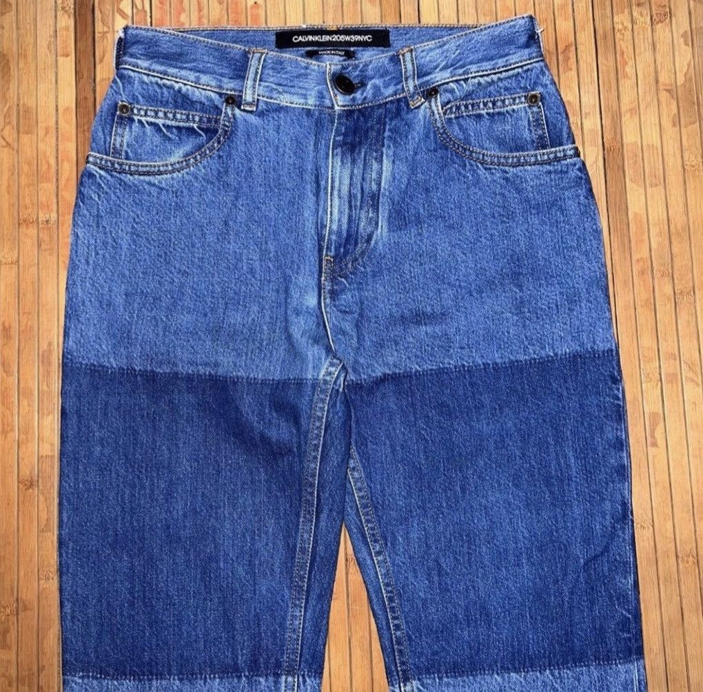 Calvin Klein 205W39NYC SS19 Reflective Patch Denim Jeans Size US 26 / EU 42 - 3 Thumbnail