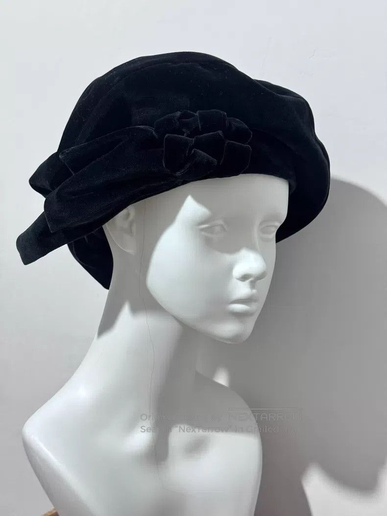 Vivienne Westwood Vivienne Westwood 90s Black Velvet Bow Hat Size ONE SIZE - 8 Thumbnail
