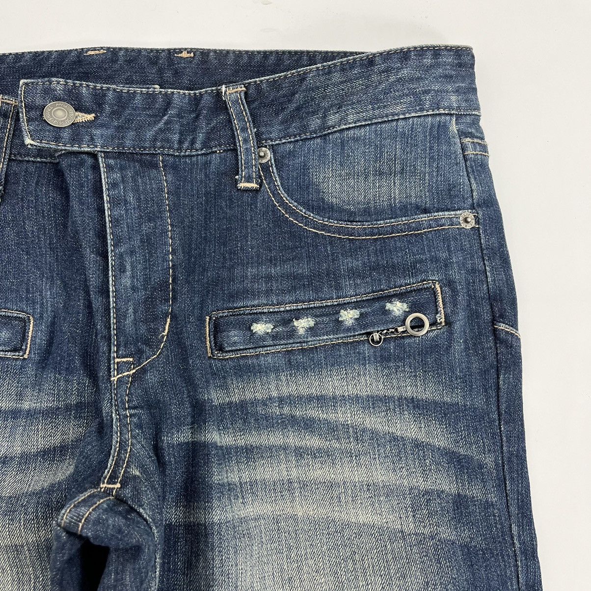 Hysteric Glamour × Japanese Brand × PPFM 2000s PPFM Bikers Multi Zipper Distressed Denim Jeans Size US 34 / EU 50 - 8 Thumbnail
