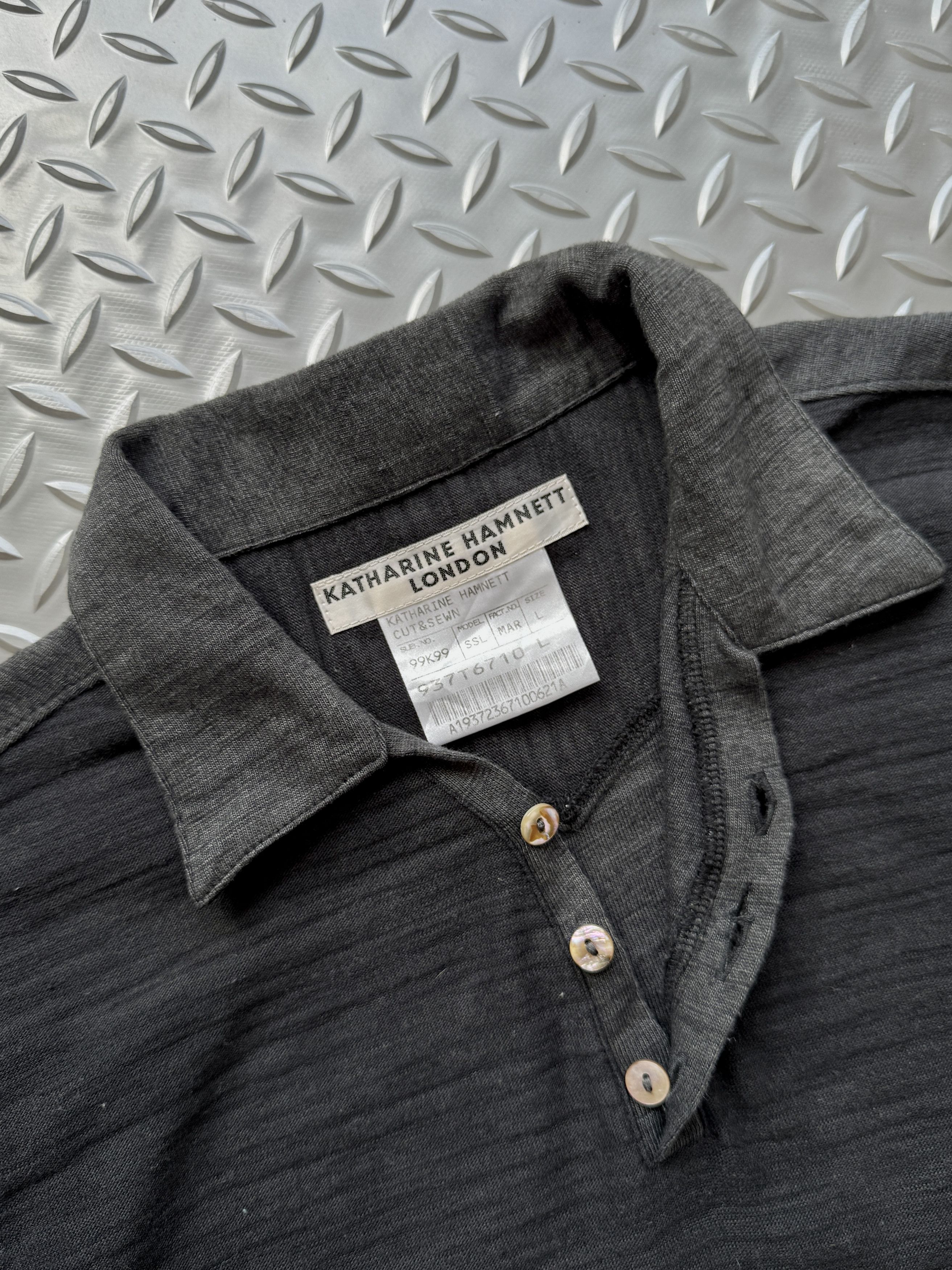 Katharine Hamnett London Katharine Hamnett London Long Sleeve Polo Shirt Size US L / EU 52-54 / 3 - 3 Thumbnail