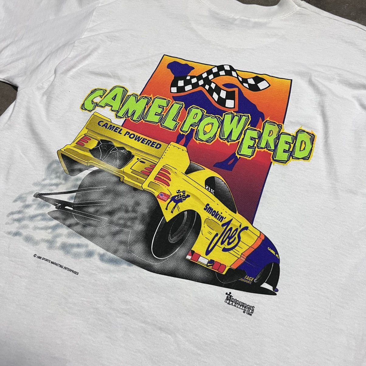 Camel Vintage 90s Camel Racing T shirt Smokin Joe Drag NHRA USA Size US XL / EU 56 / 4 - 7 Thumbnail
